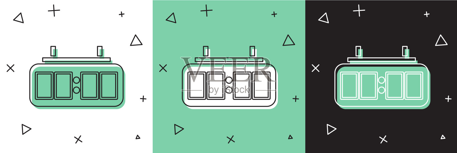 设置曲棍球运动机械记分板和成绩插画图片素材