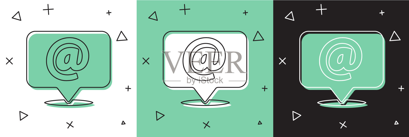 设置邮件和电子邮件语音气泡图标孤立插画图片素材