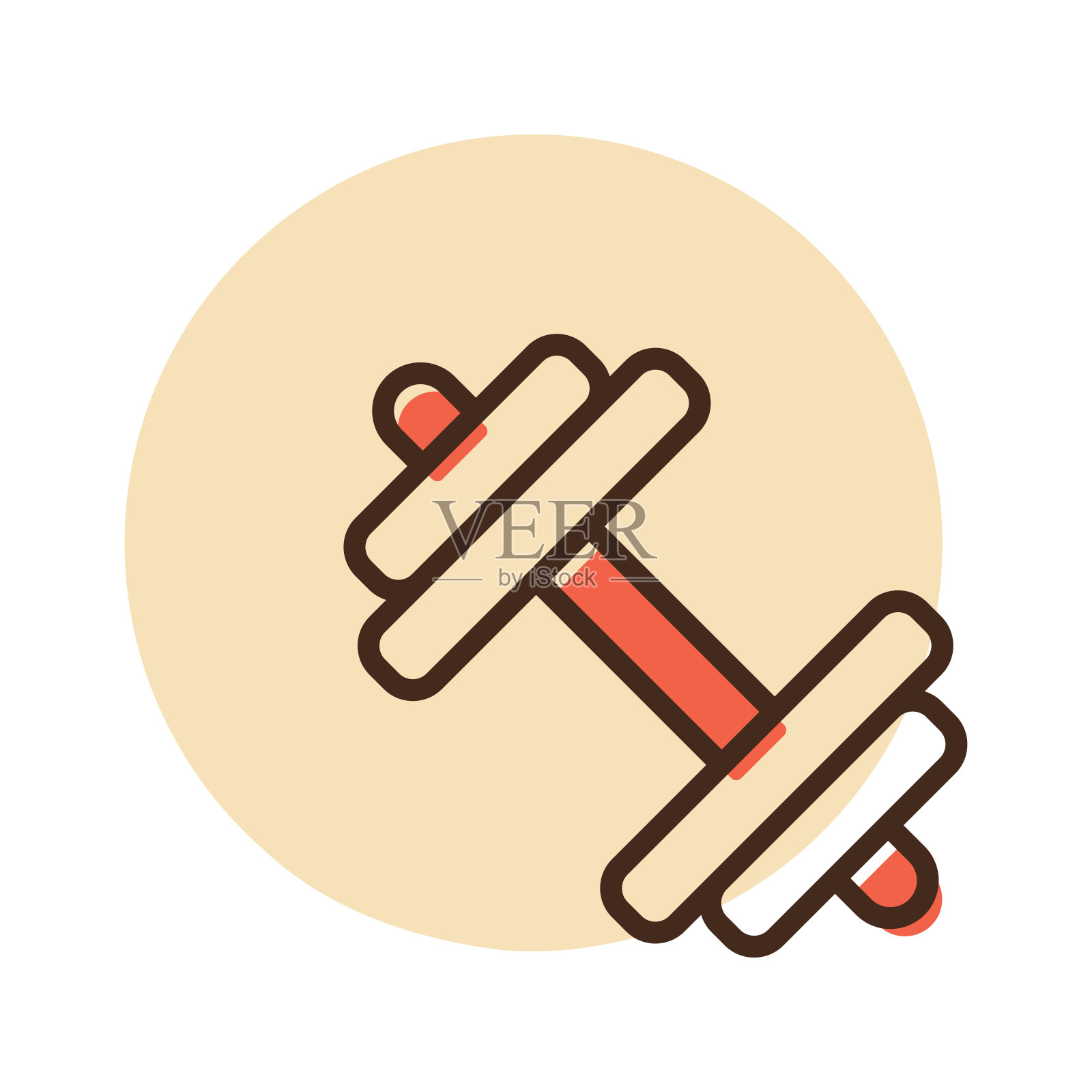 哑铃平面矢量图标。运动标志图标素材