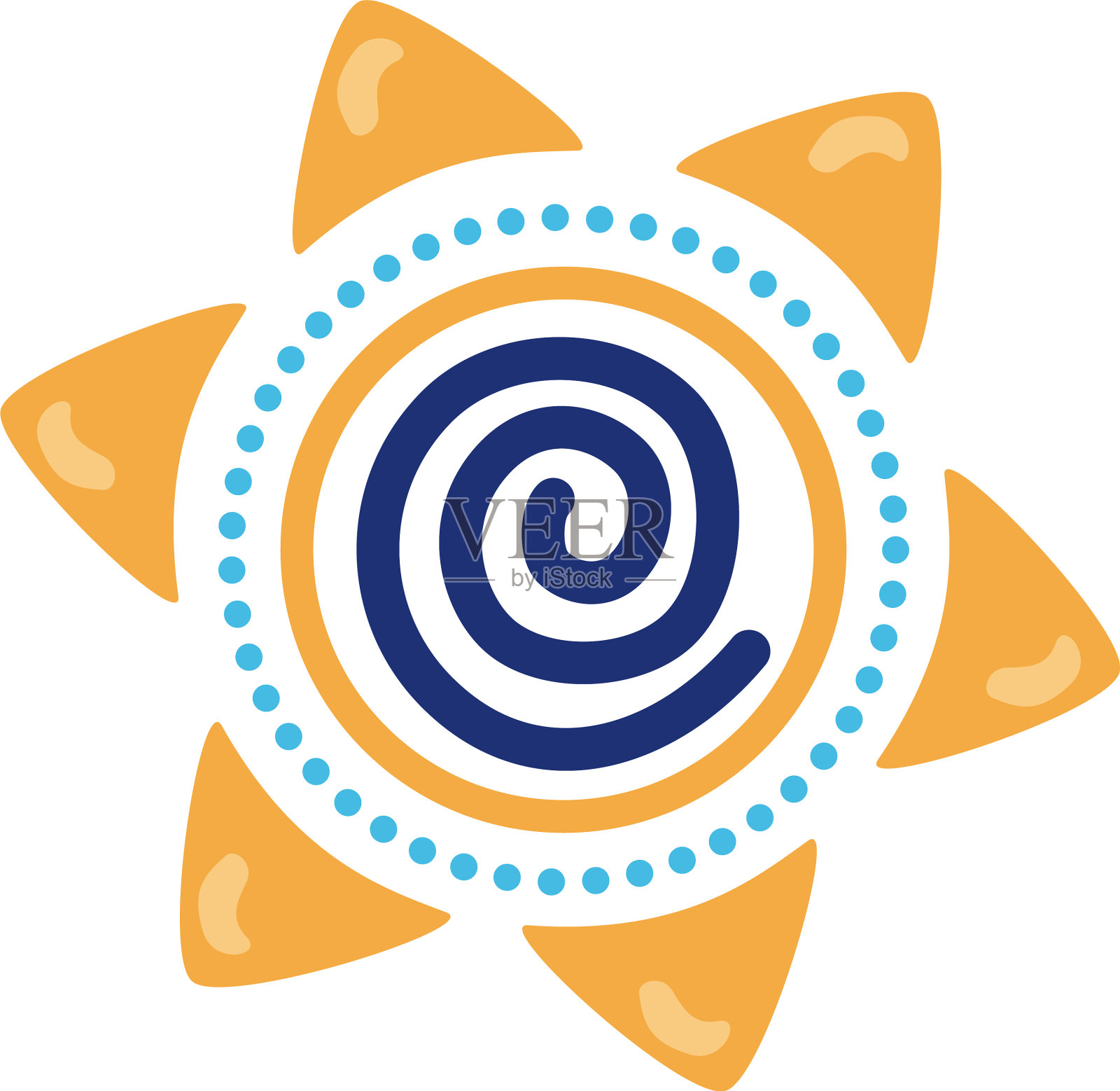 墨西哥太阳详细的风格图标设计元素图片