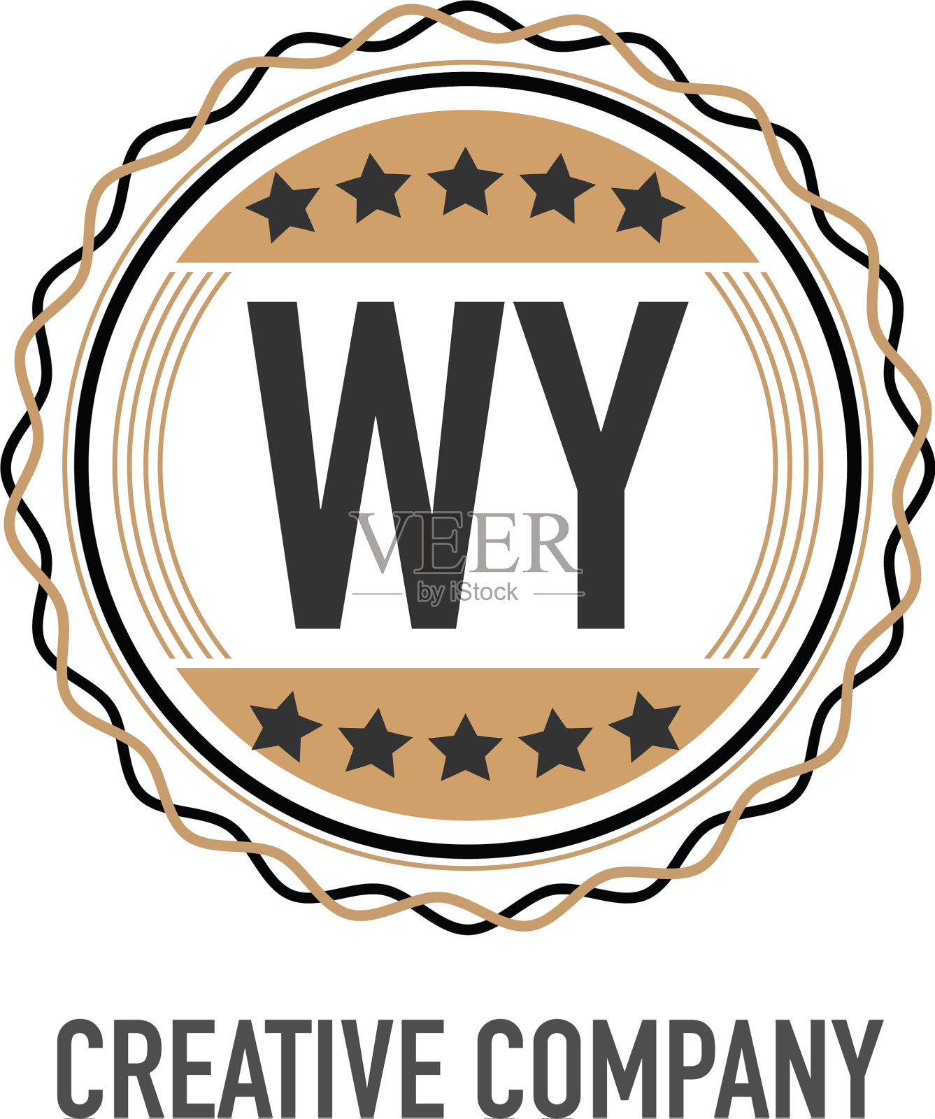 首字母wy优雅标志设计模板插画图片素材