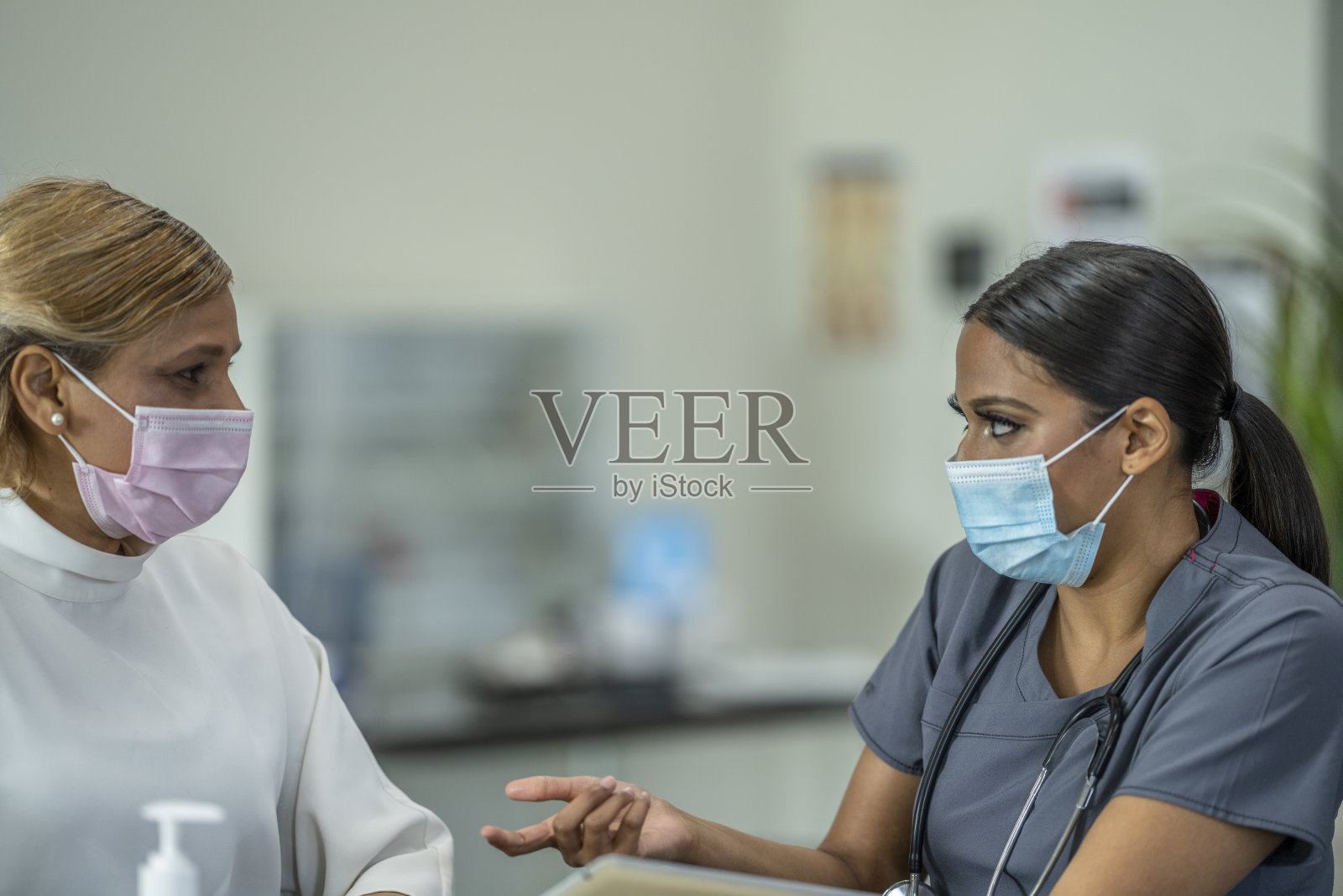 蒙面医疗预约照片摄影图片