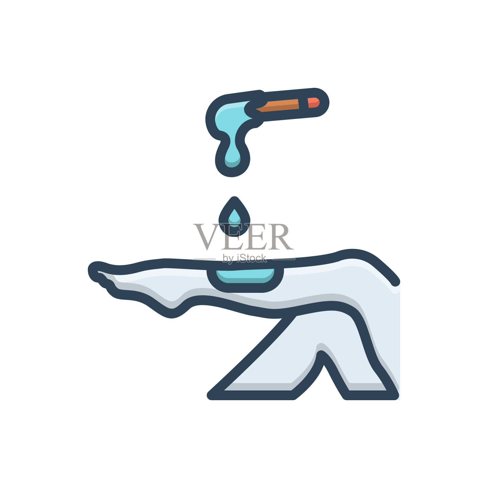 腿打蜡插画图片素材