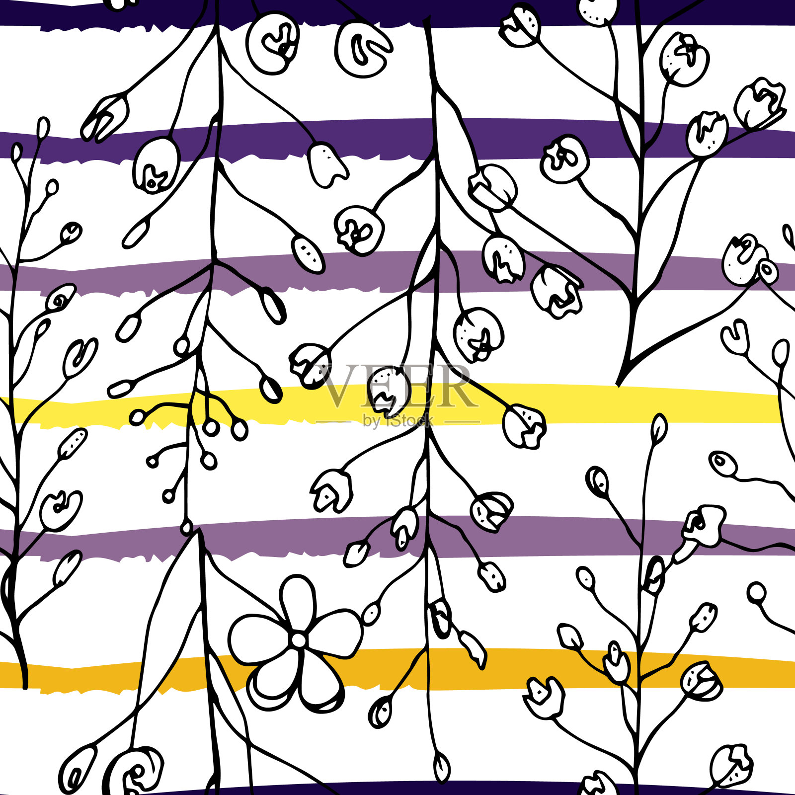 热带,现代条纹图案插画图片素材