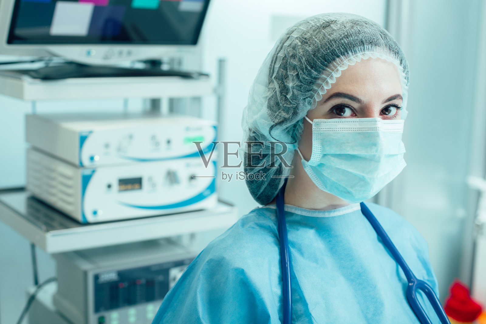 医护人员在现代病房的肖像照片摄影图片