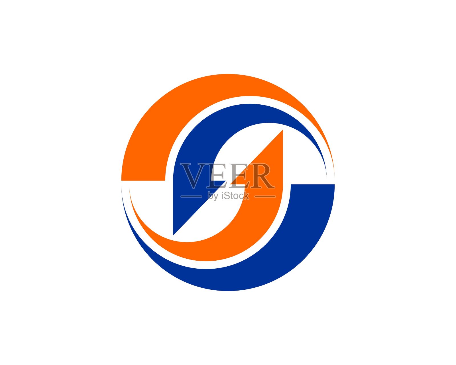 圆形形状与倒置箭头插画图片素材