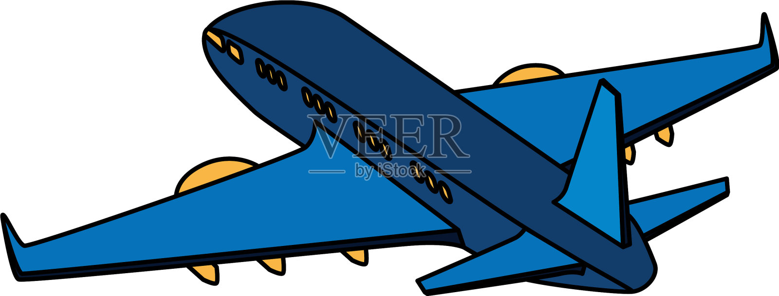 飞机飞行运输孤立图标设计元素图片