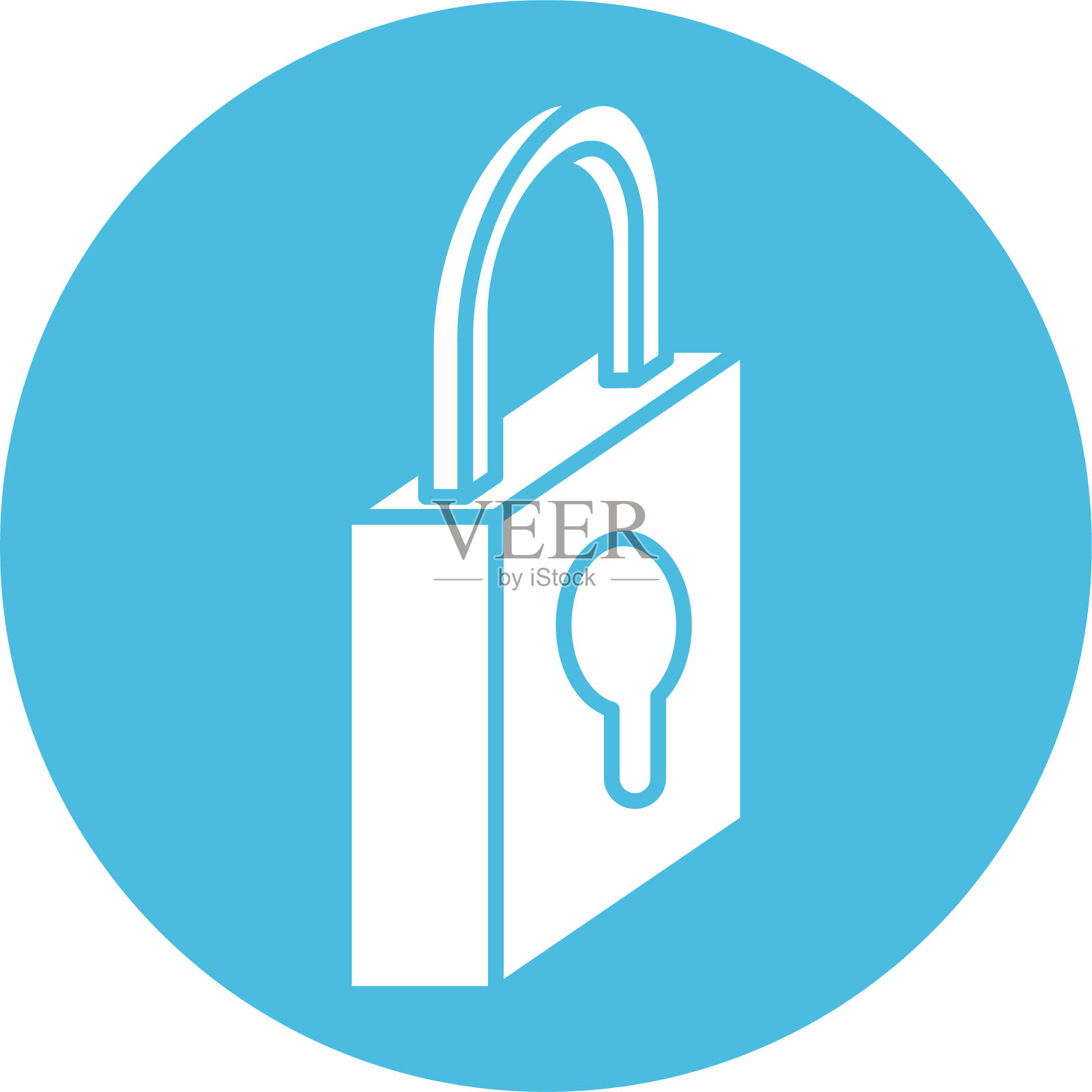 安全安全的锁块风格图标插画图片素材