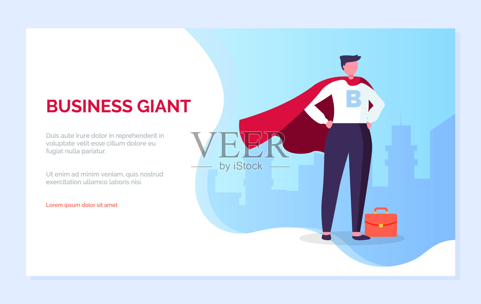 商业巨头男性与公文包商人插画图片素材