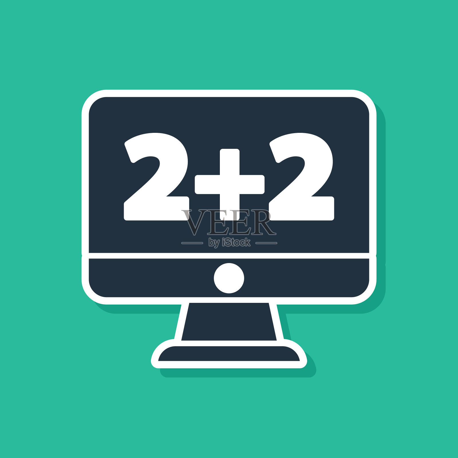 蓝色的数学系统方程解在电脑上插画图片素材