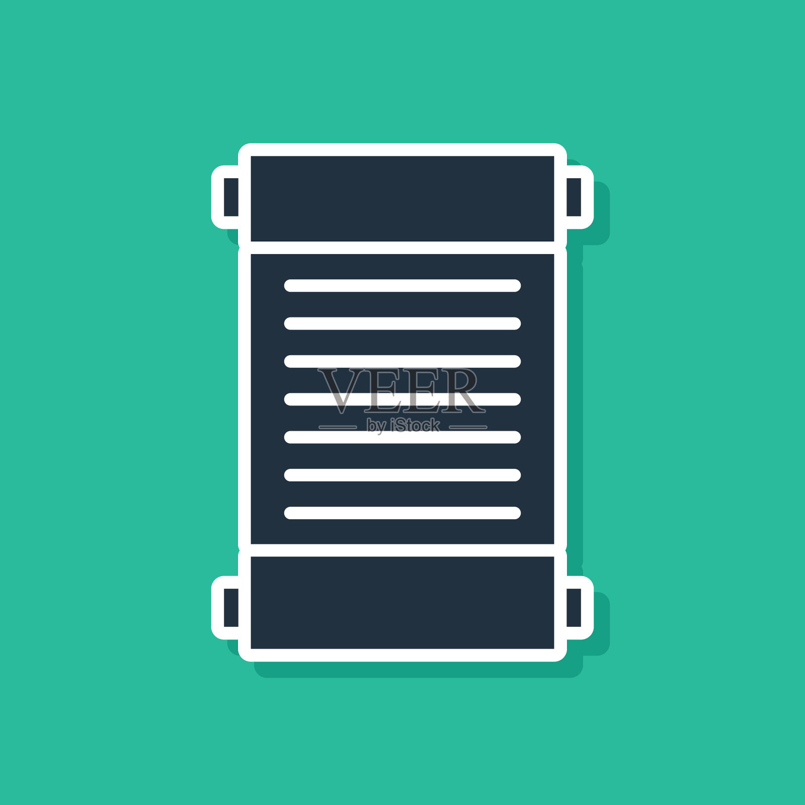 蓝色法令纸羊皮纸卷轴图标图标插画图片素材