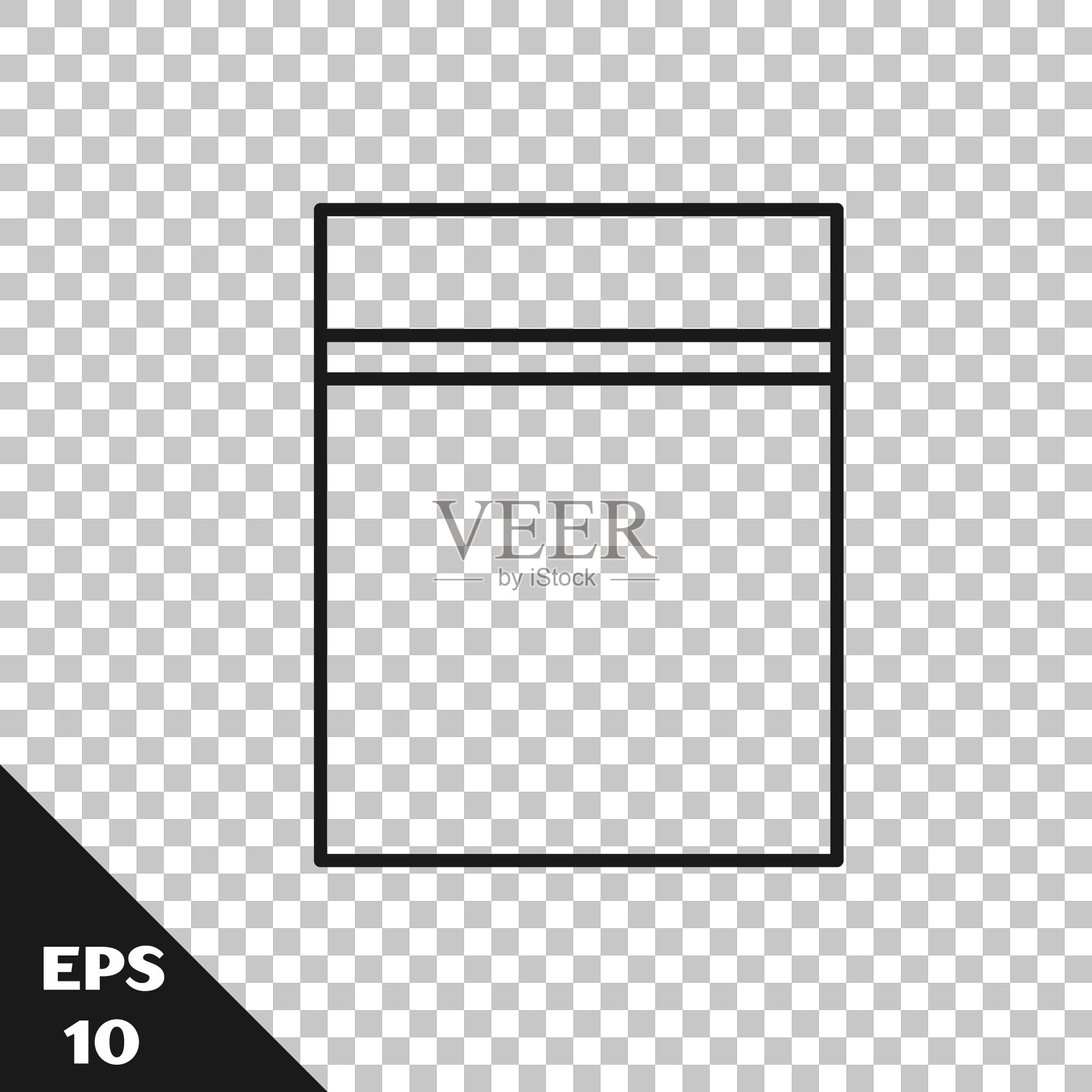 带有自封图标的黑色线塑料袋被隔离插画图片素材