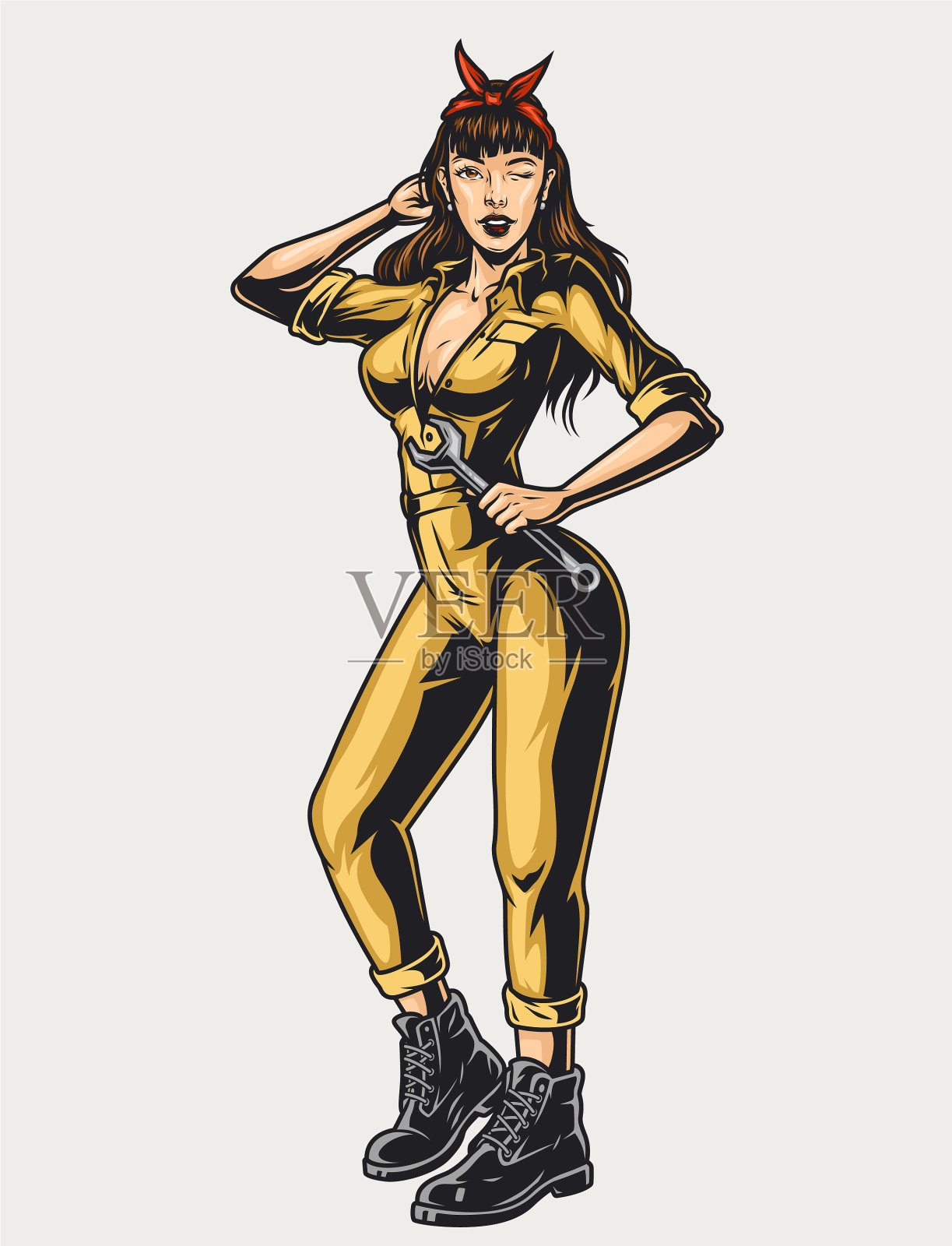 色彩缤纷的概念眨眼女郎插画图片素材