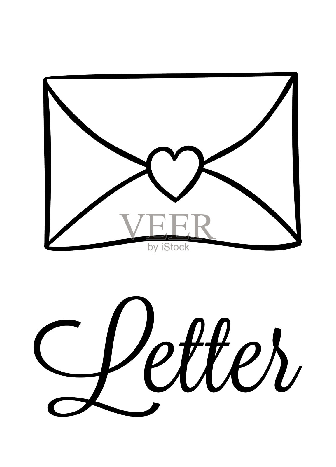 涂色页黑白可爱可爱的手插画图片素材