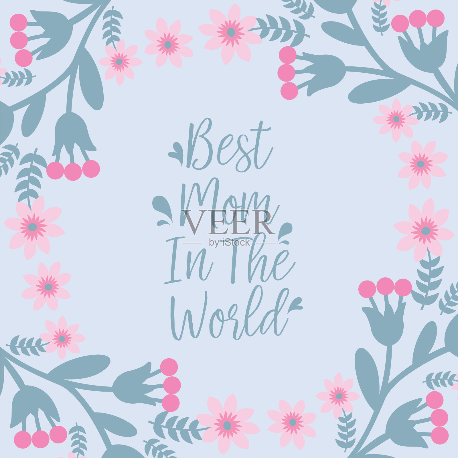 世界上最好的妈妈墙纸图案卡片插画图片素材