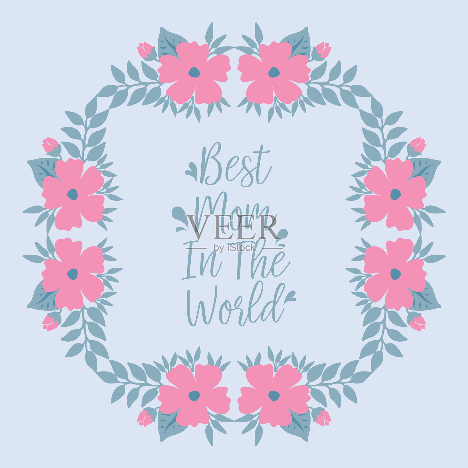 为世界上最好的妈妈设计的古董卡片插画图片素材