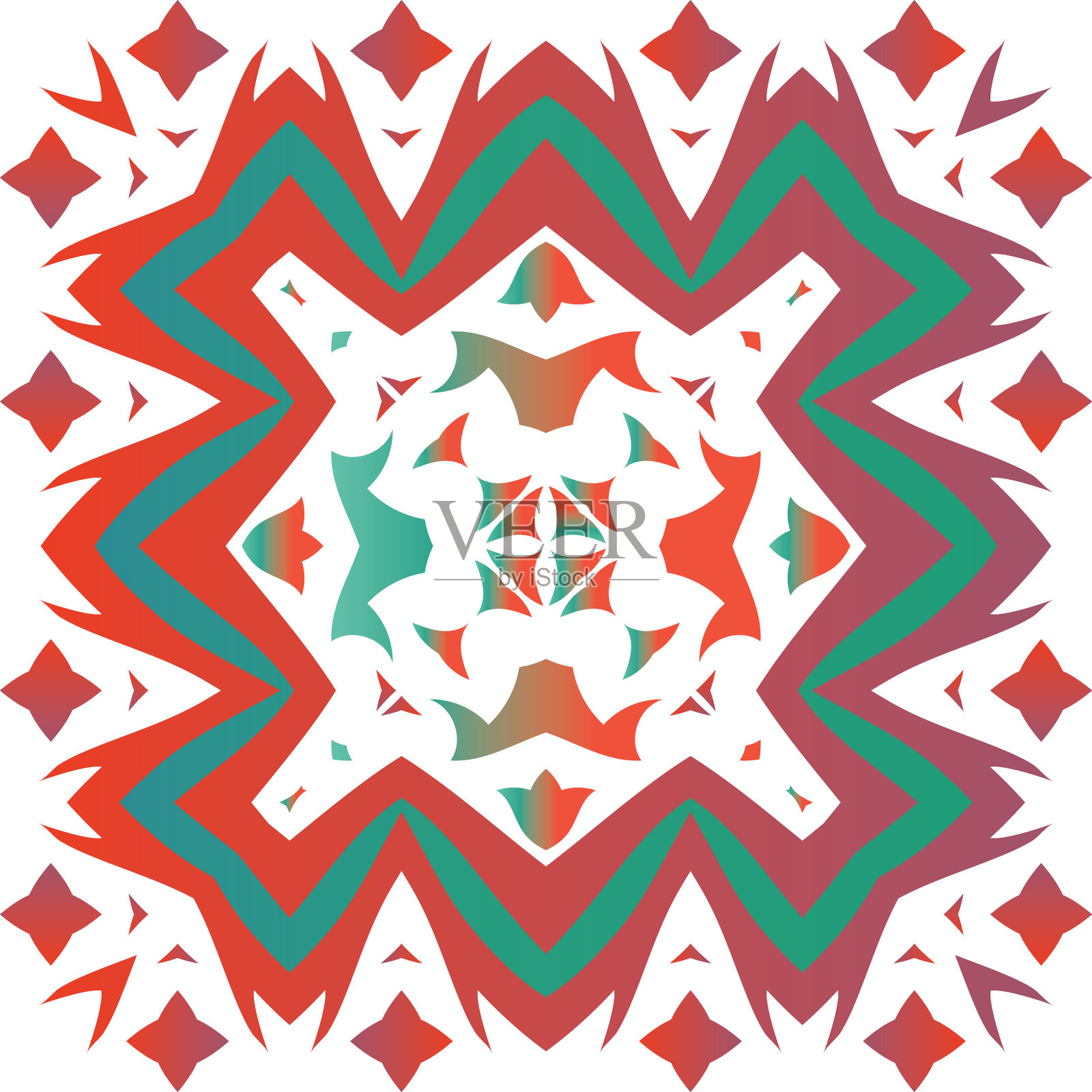 瓷砖的传统装饰动机插画图片素材