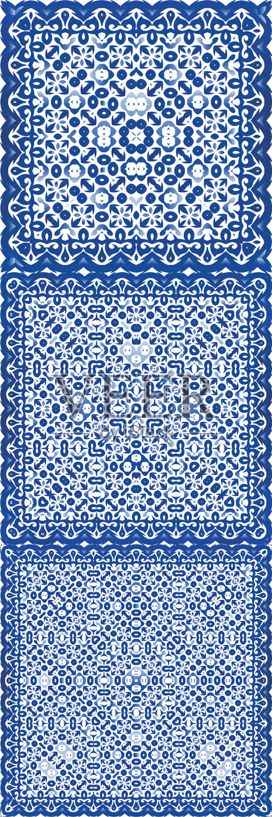 瓷砖的传统装饰动机插画图片素材