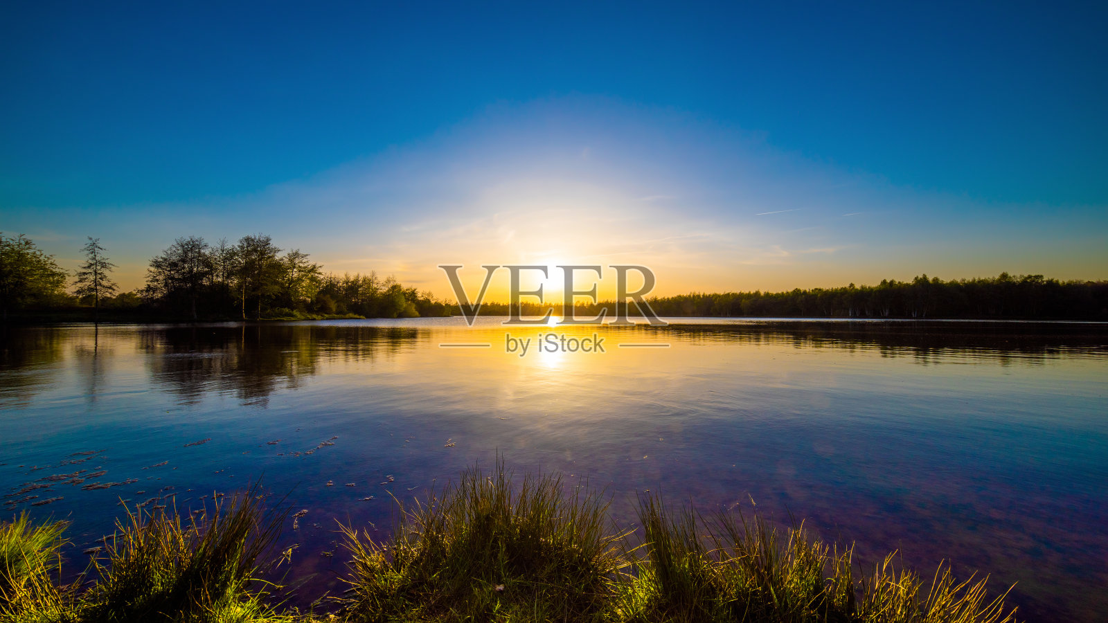 落日湖照片摄影图片