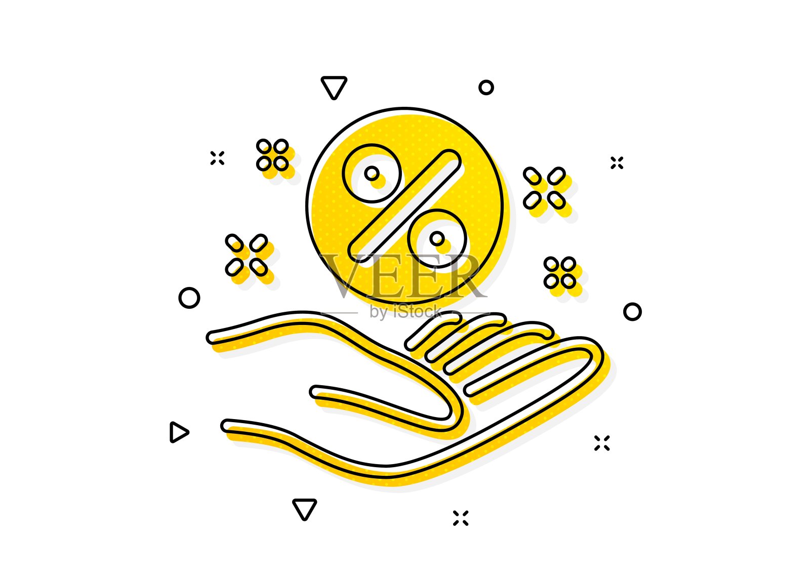 贷款比例图标。折扣的迹象。向量插画图片素材