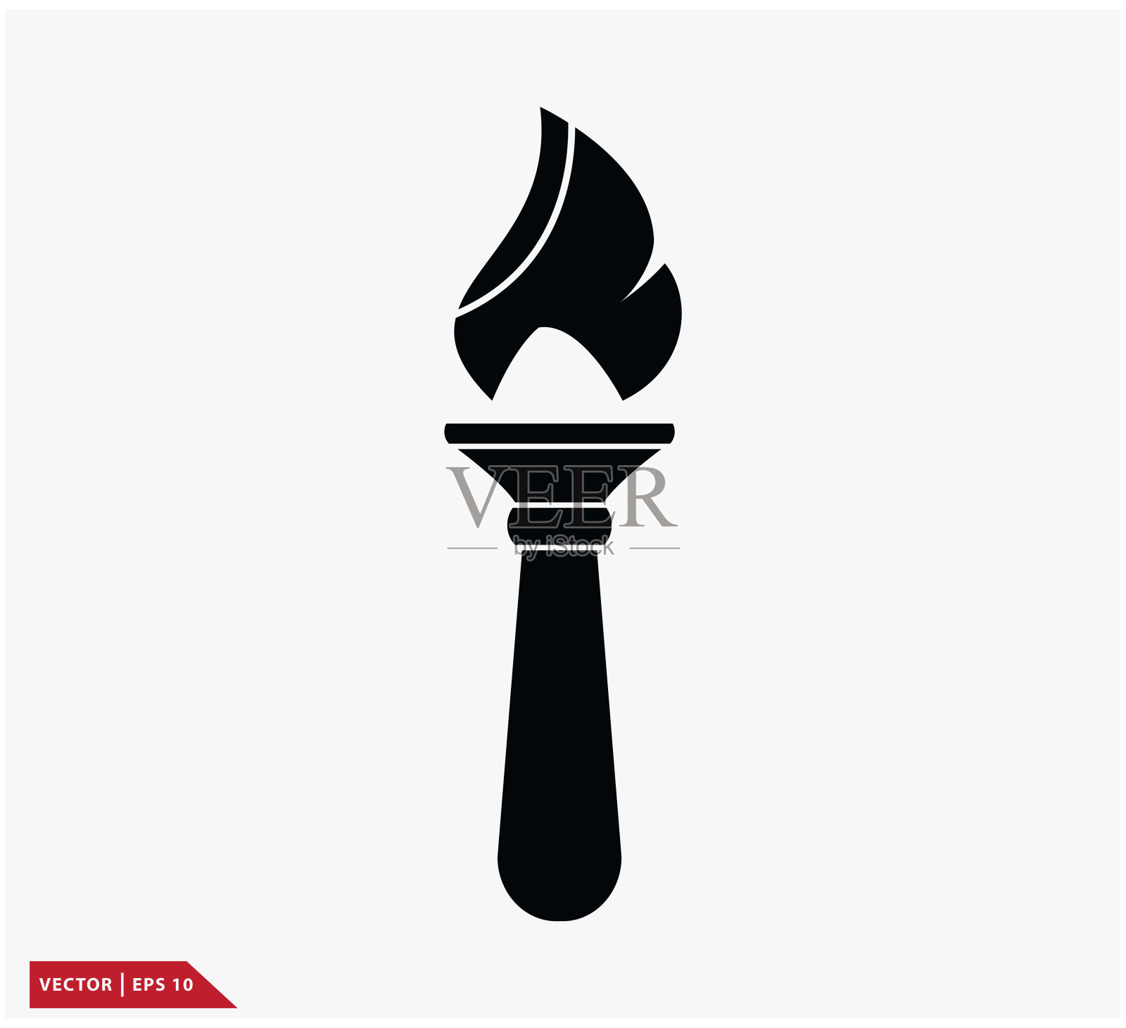 火炬图标平面风格的标志模板插画图片素材