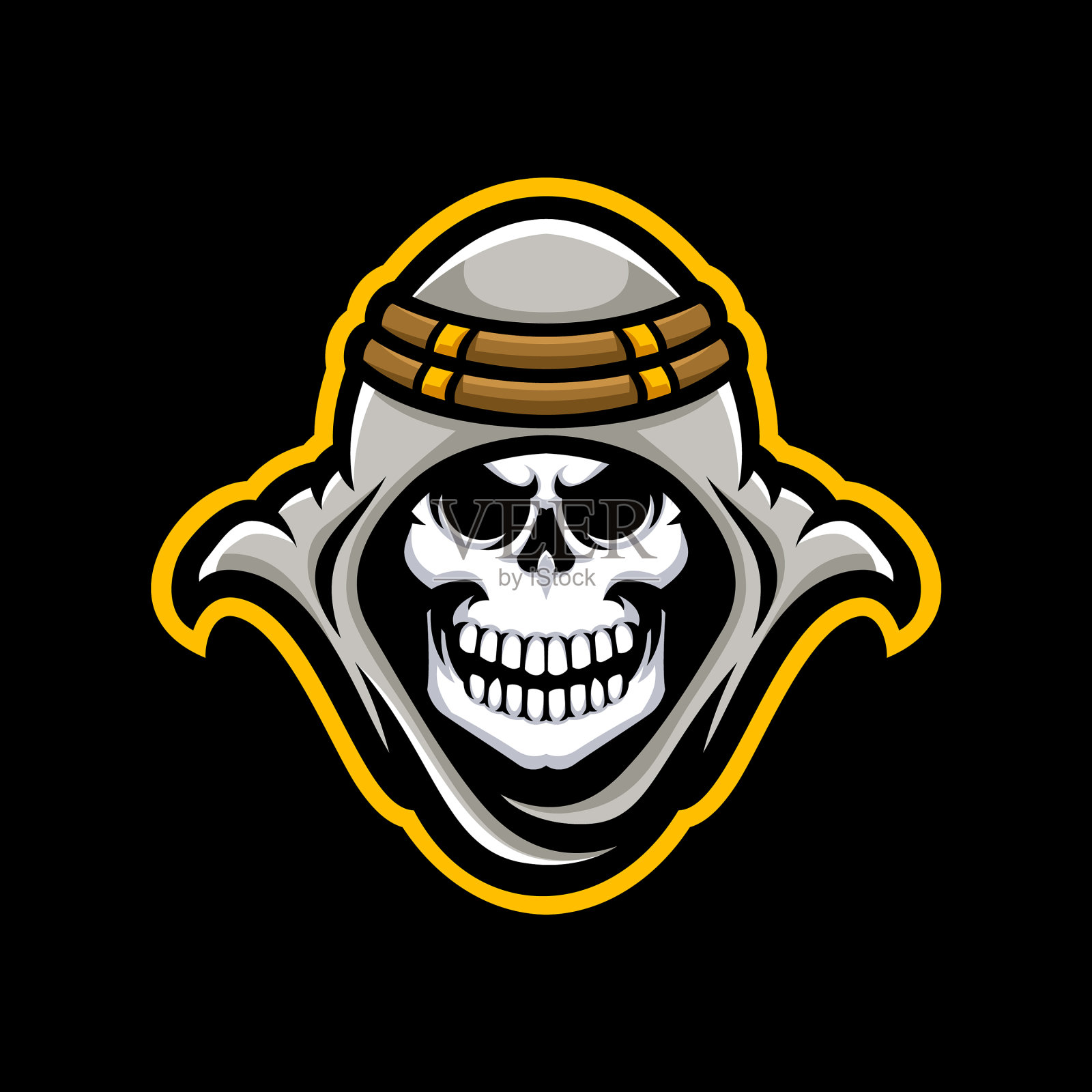 头骨吉祥物头插画图片素材