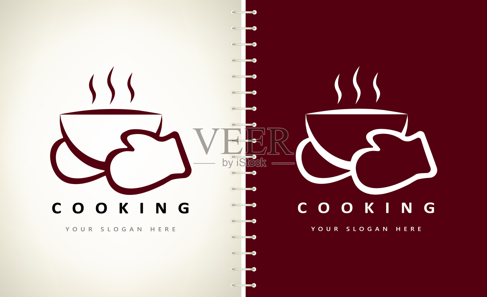 烹饪符号矢量器具和烤箱手套。插画图片素材