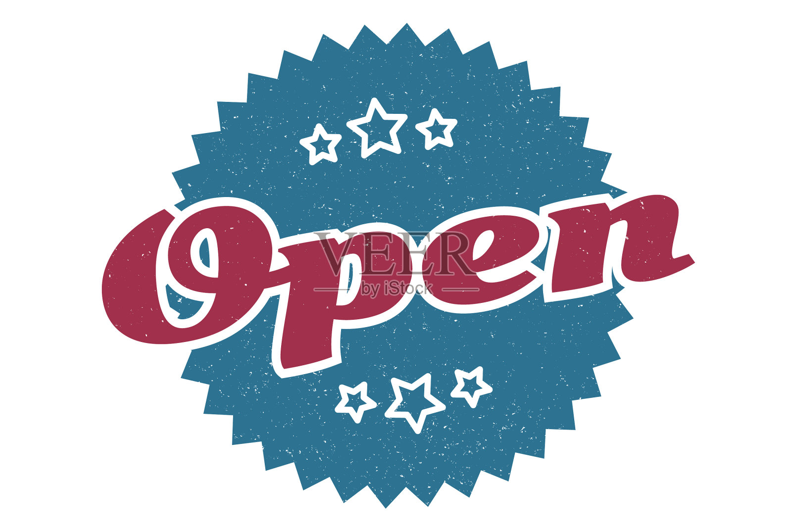 开标志开圆形复古标签开插画图片素材