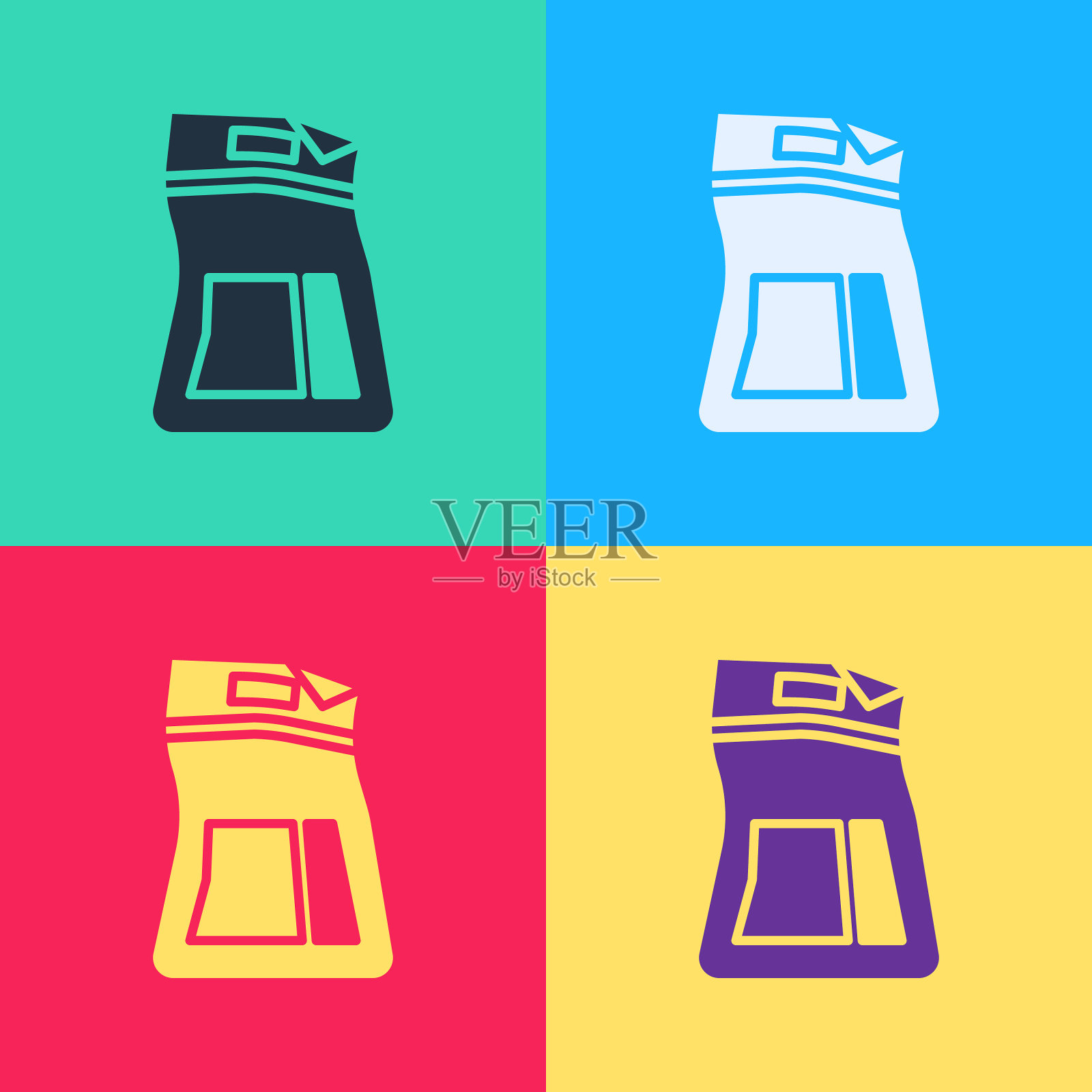 波普艺术水泥袋图标孤立的颜色图标素材