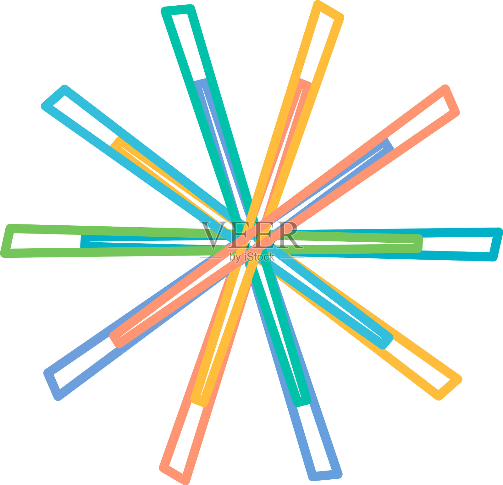 彩色圆形和径向抽象曼荼罗插画图片素材