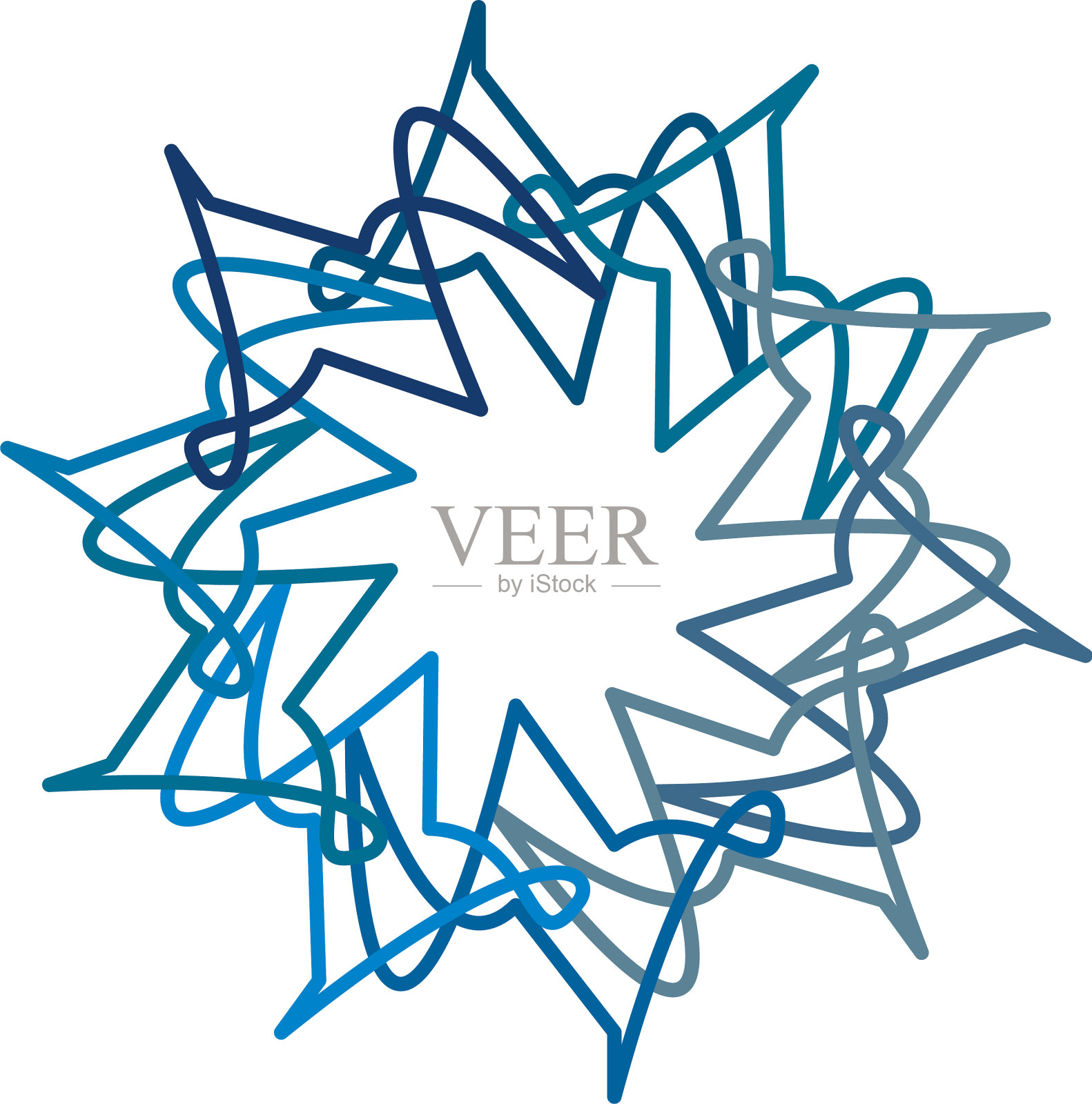 彩色圆形和径向抽象曼荼罗插画图片素材