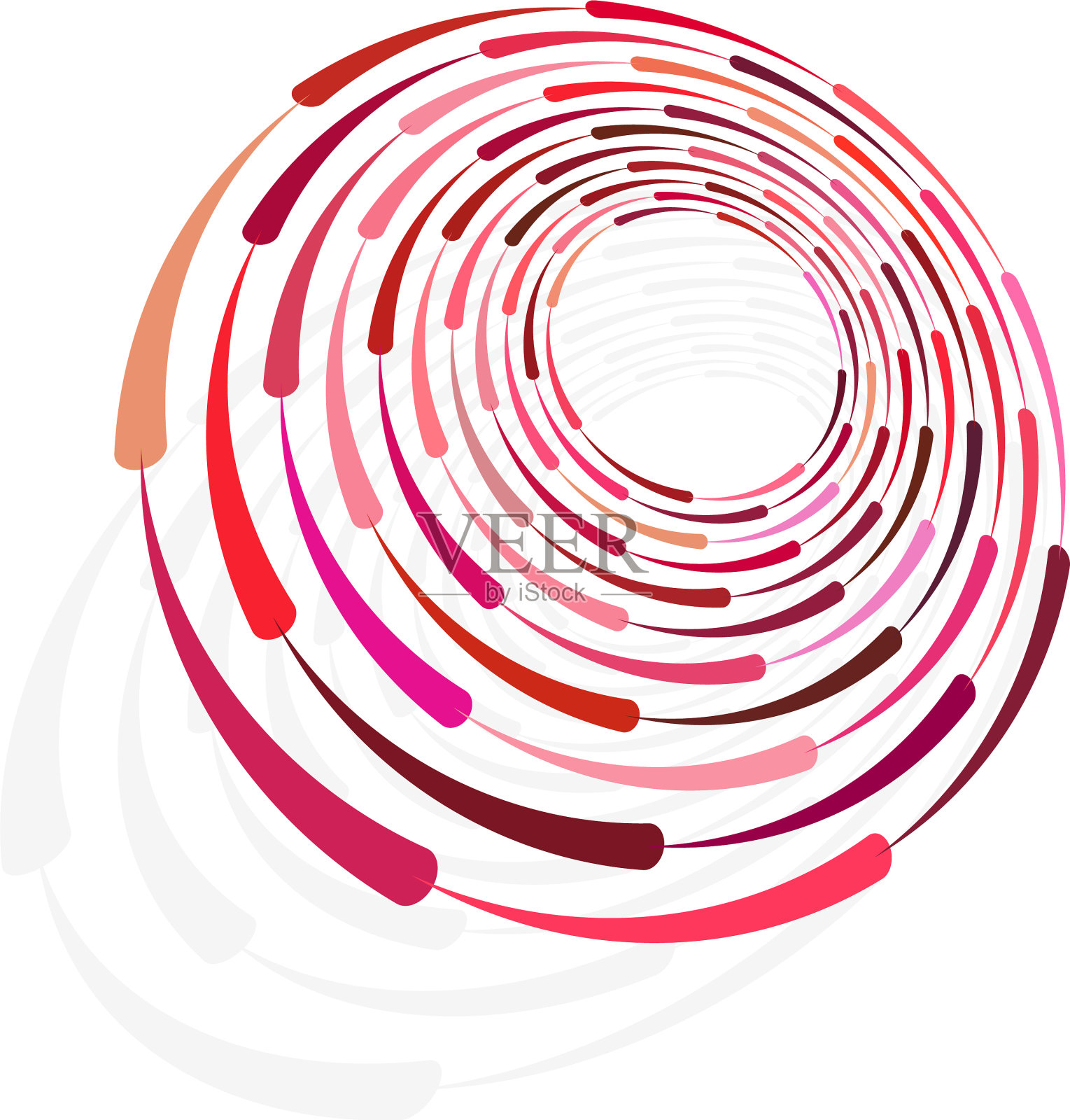 单色环旋转循环同心圆环插画图片素材