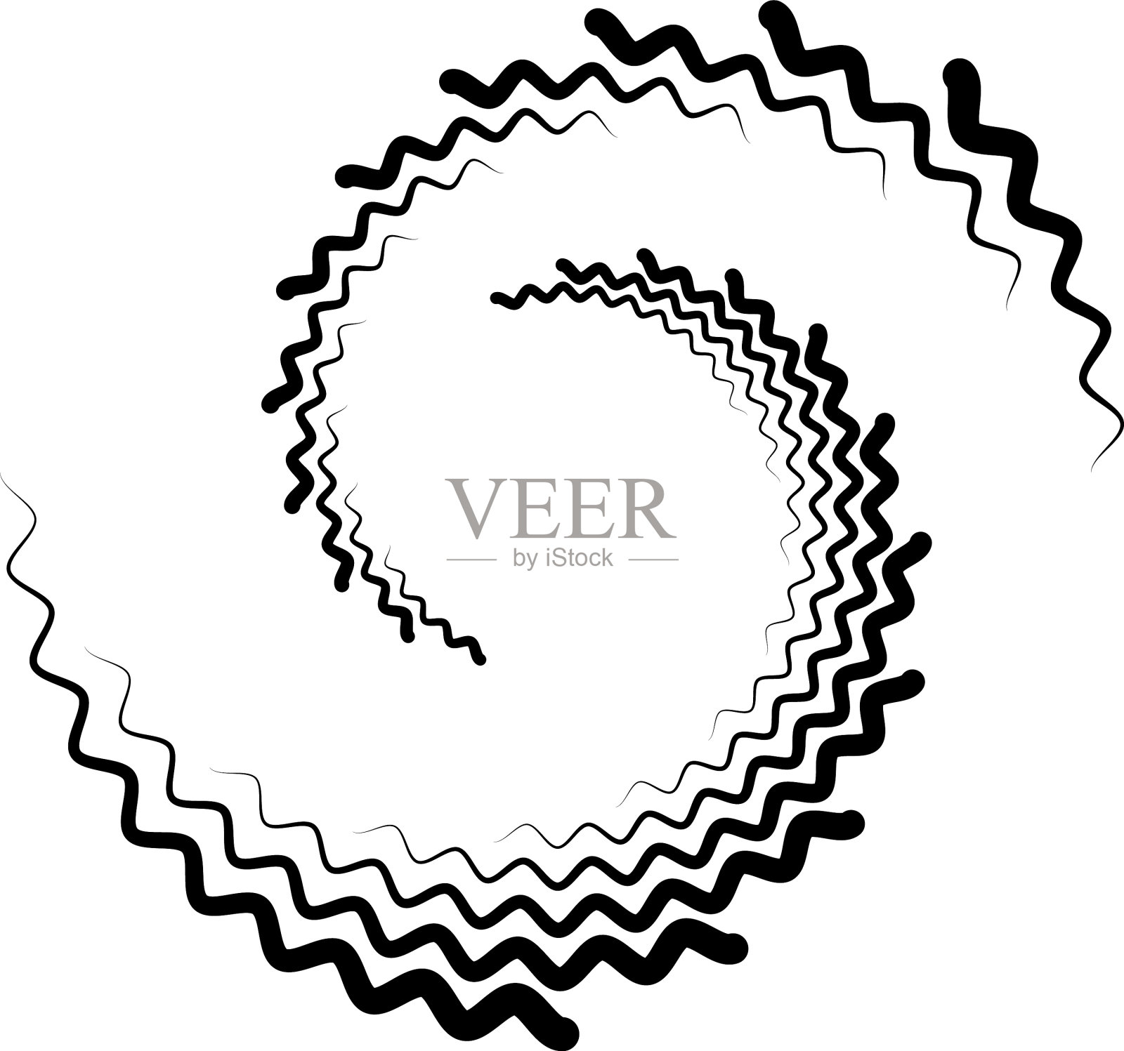 单色蜗壳旋涡形状扭曲螺旋插画图片素材