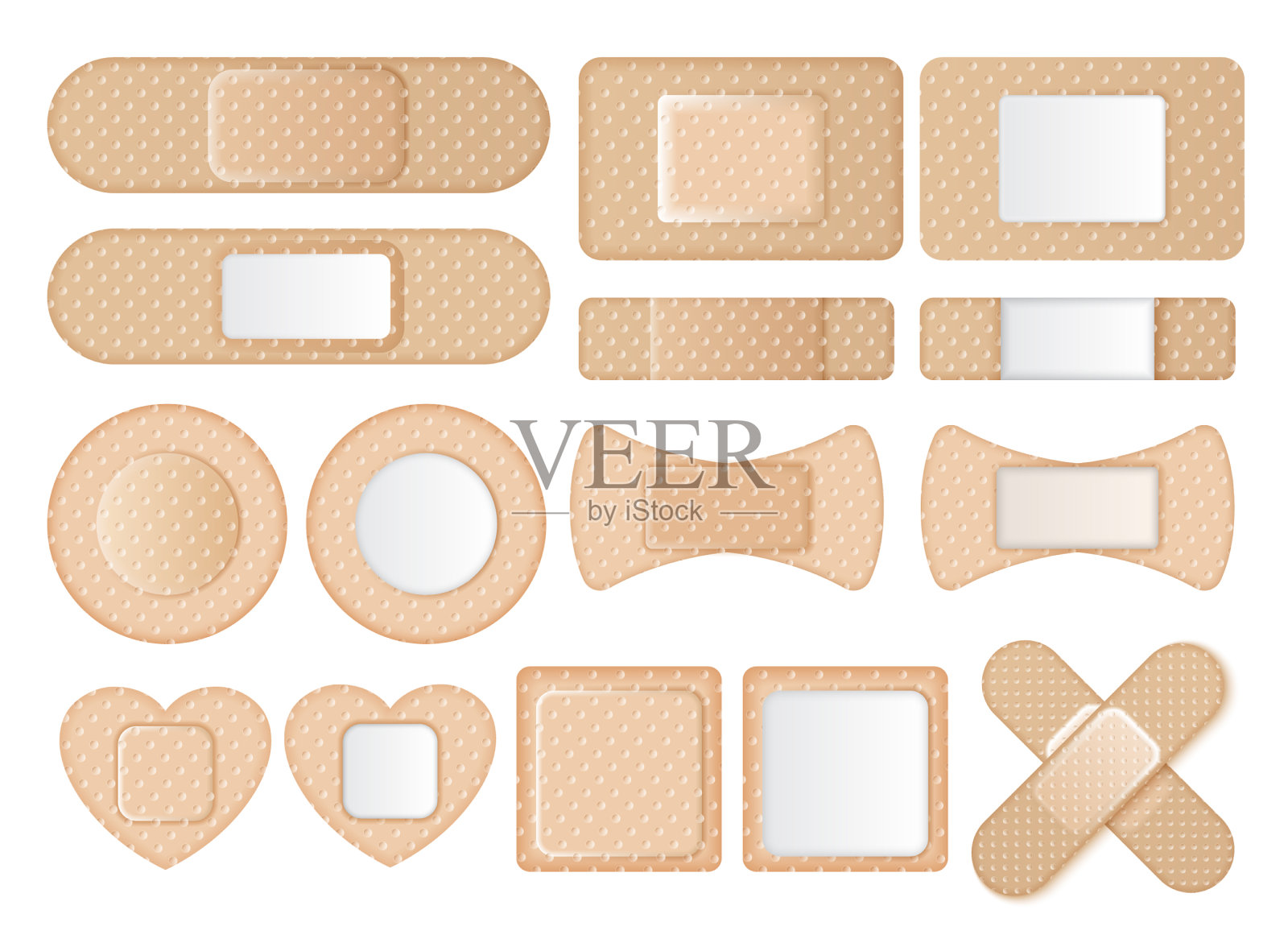 收集不同形状的band AIDS插画图片素材