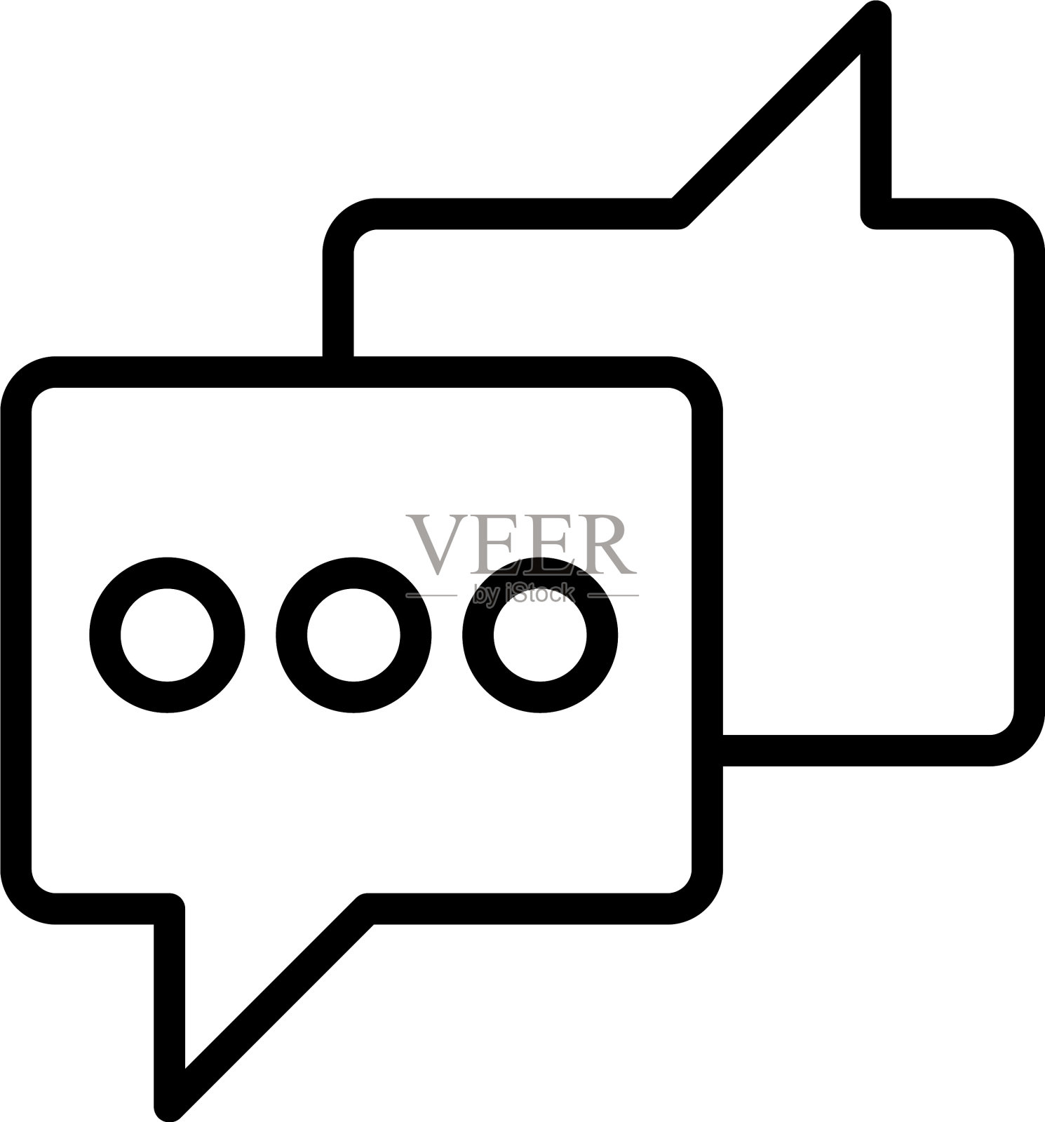 语音气泡消息线条样式图标插画图片素材