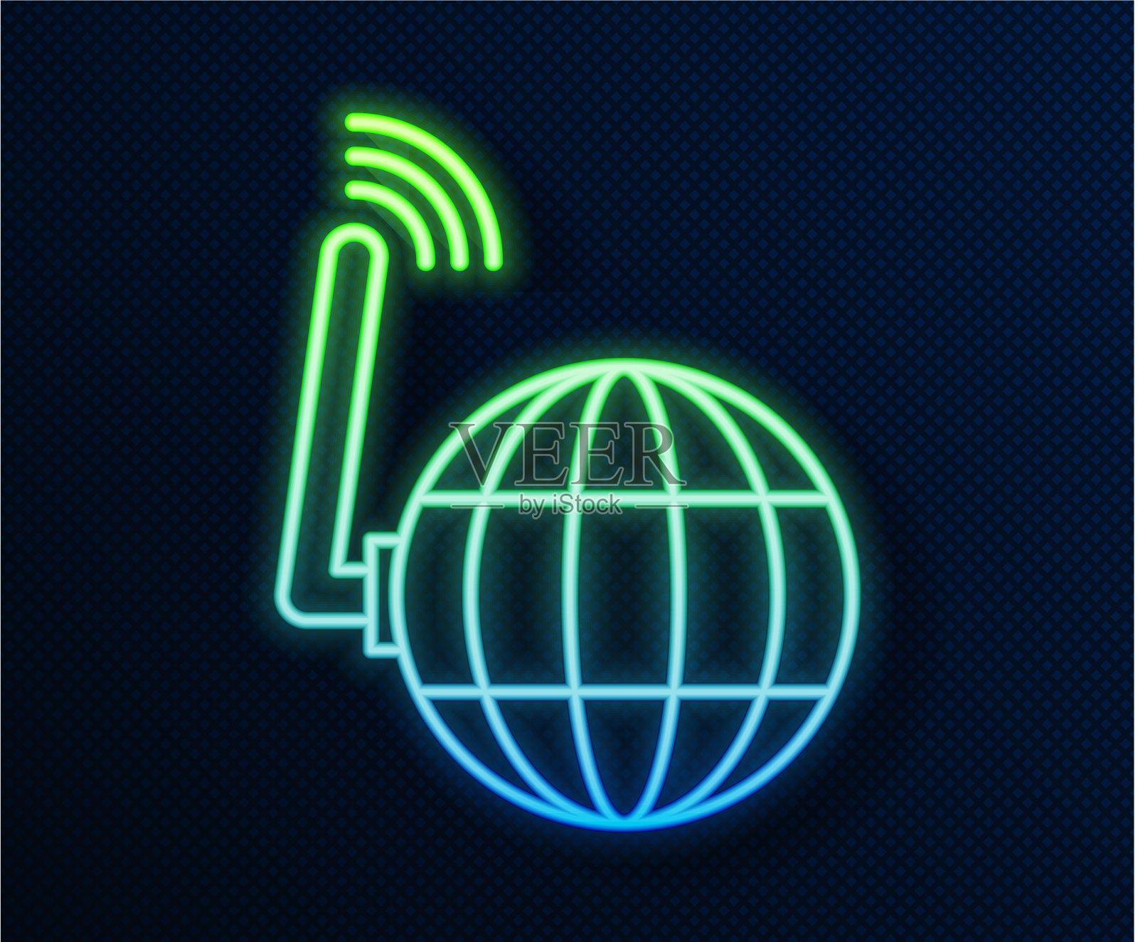 发光霓虹线全球技术或社会插画图片素材
