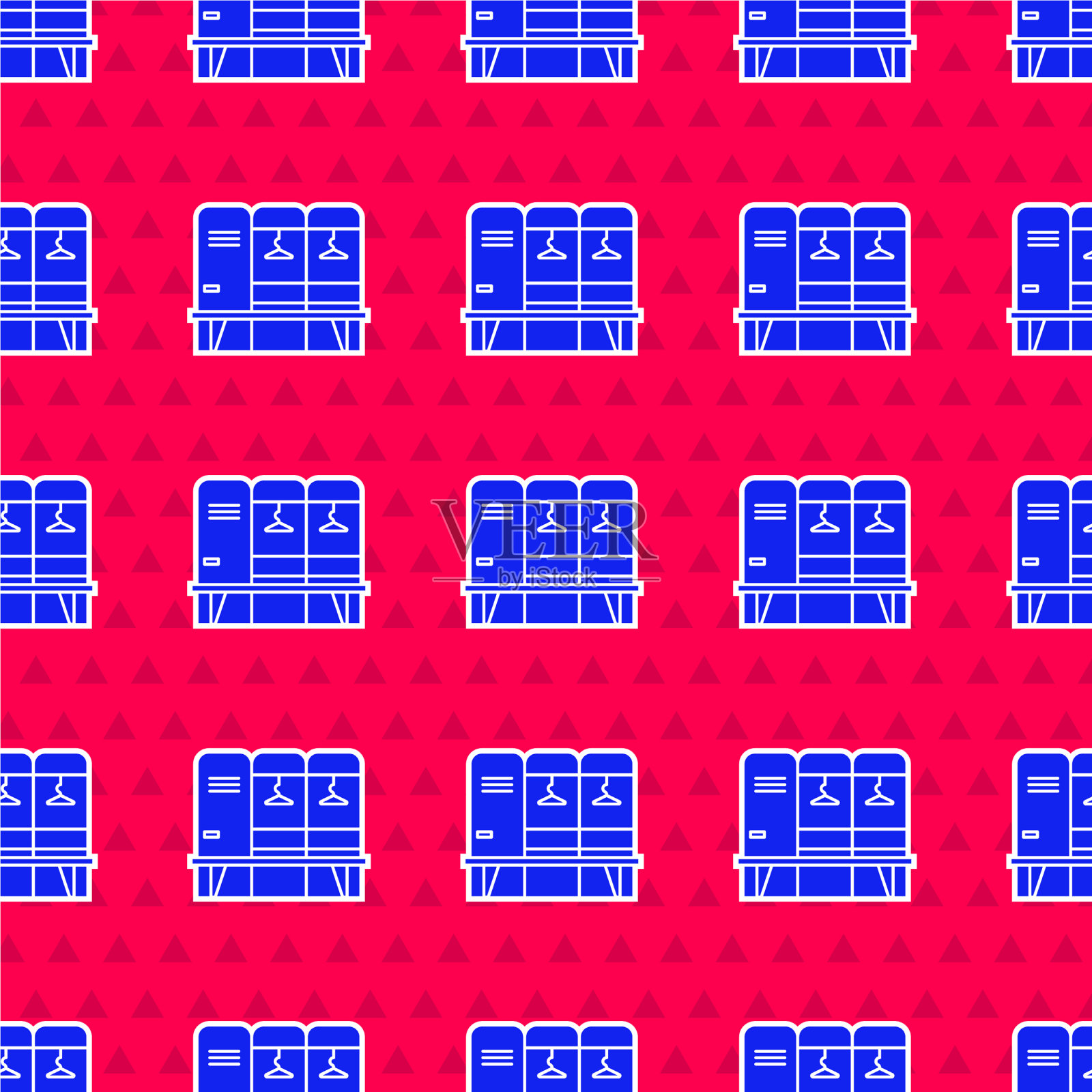 曲棍球足球的蓝色更衣室或更衣室插画图片素材