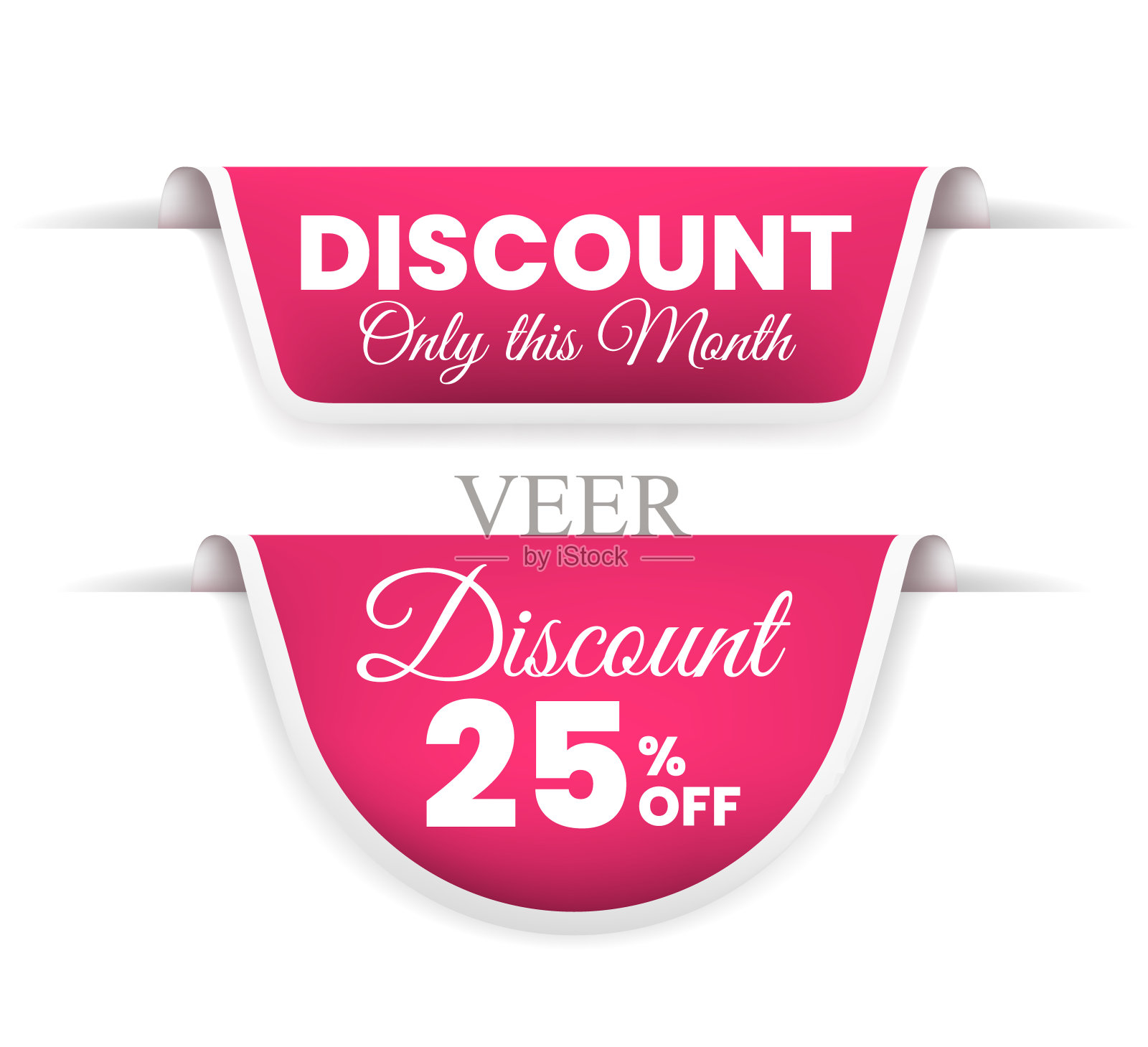 3D明亮的新标签为企业。孤立的向量元素设计模板素材