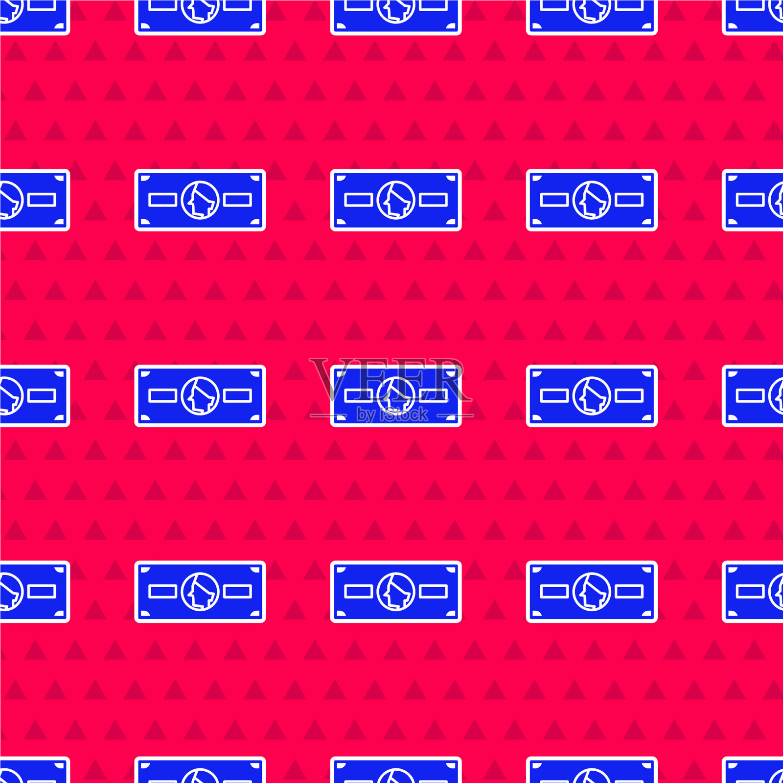 蓝色的栈纸钱现金图标孤立插画图片素材