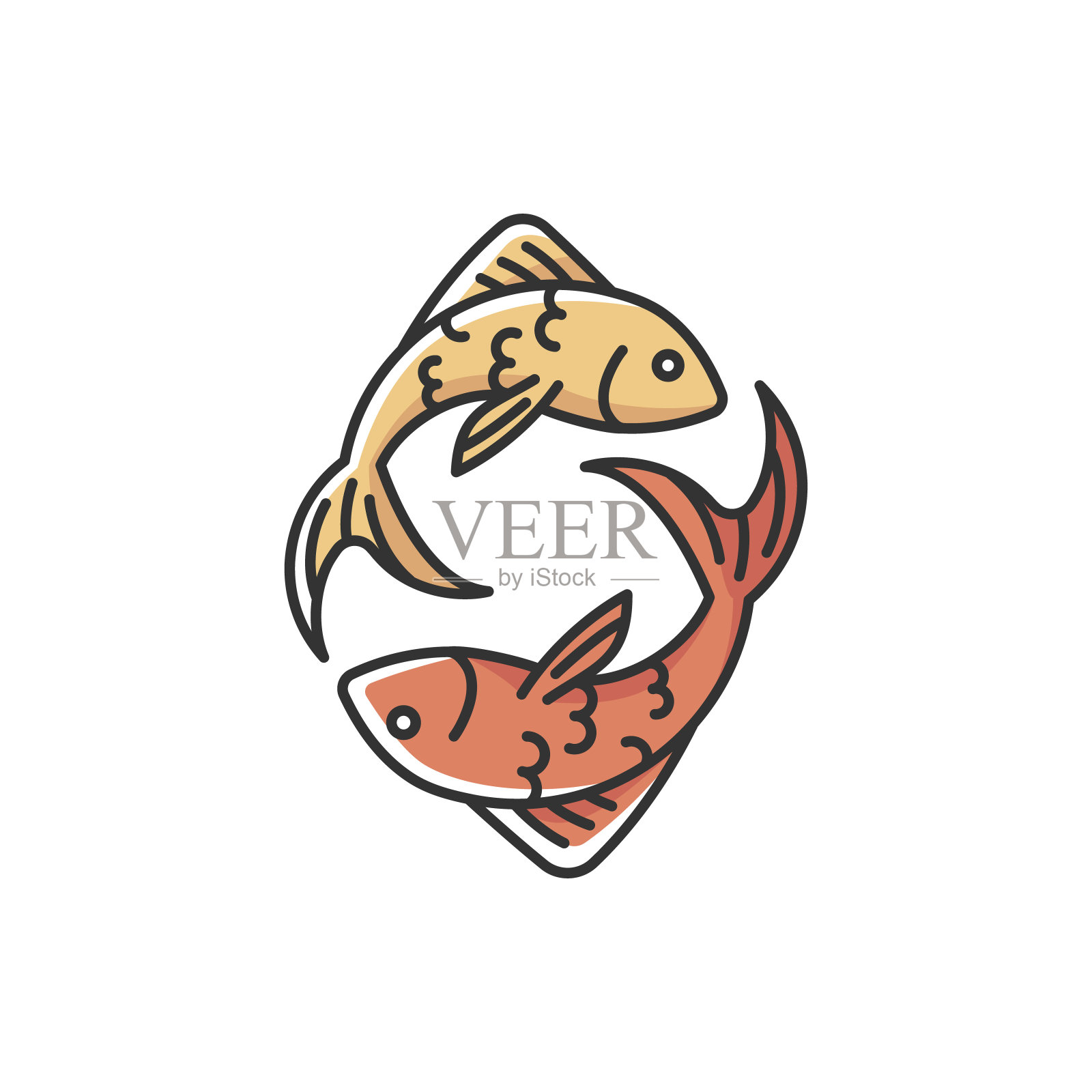 双鱼座:RGB颜色图标插画图片素材