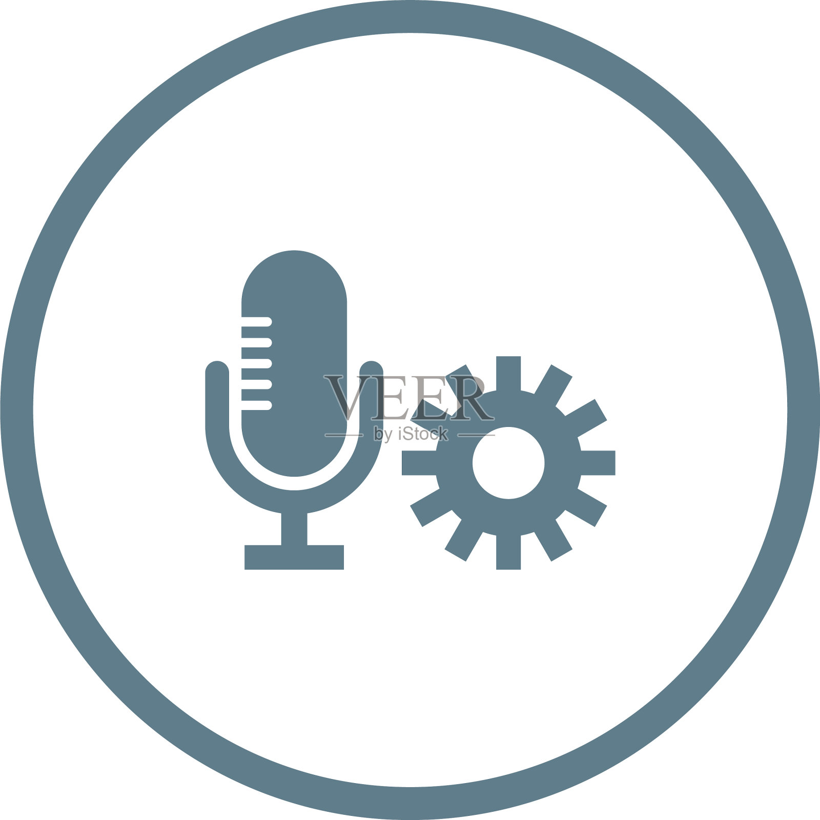 独特的麦克风设置字形图标图标素材