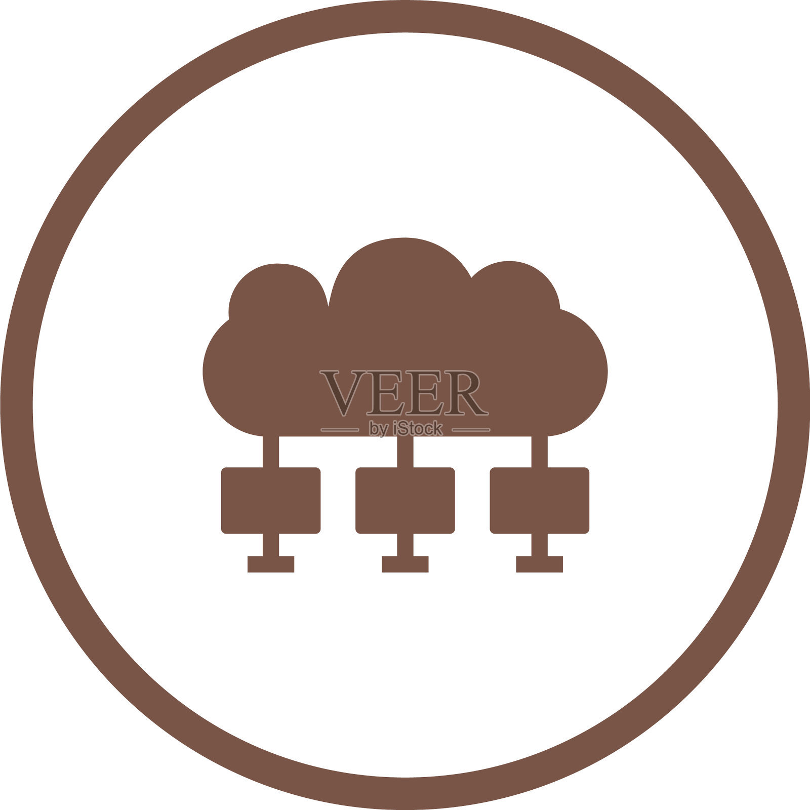 独特的云计算字形图标图标素材