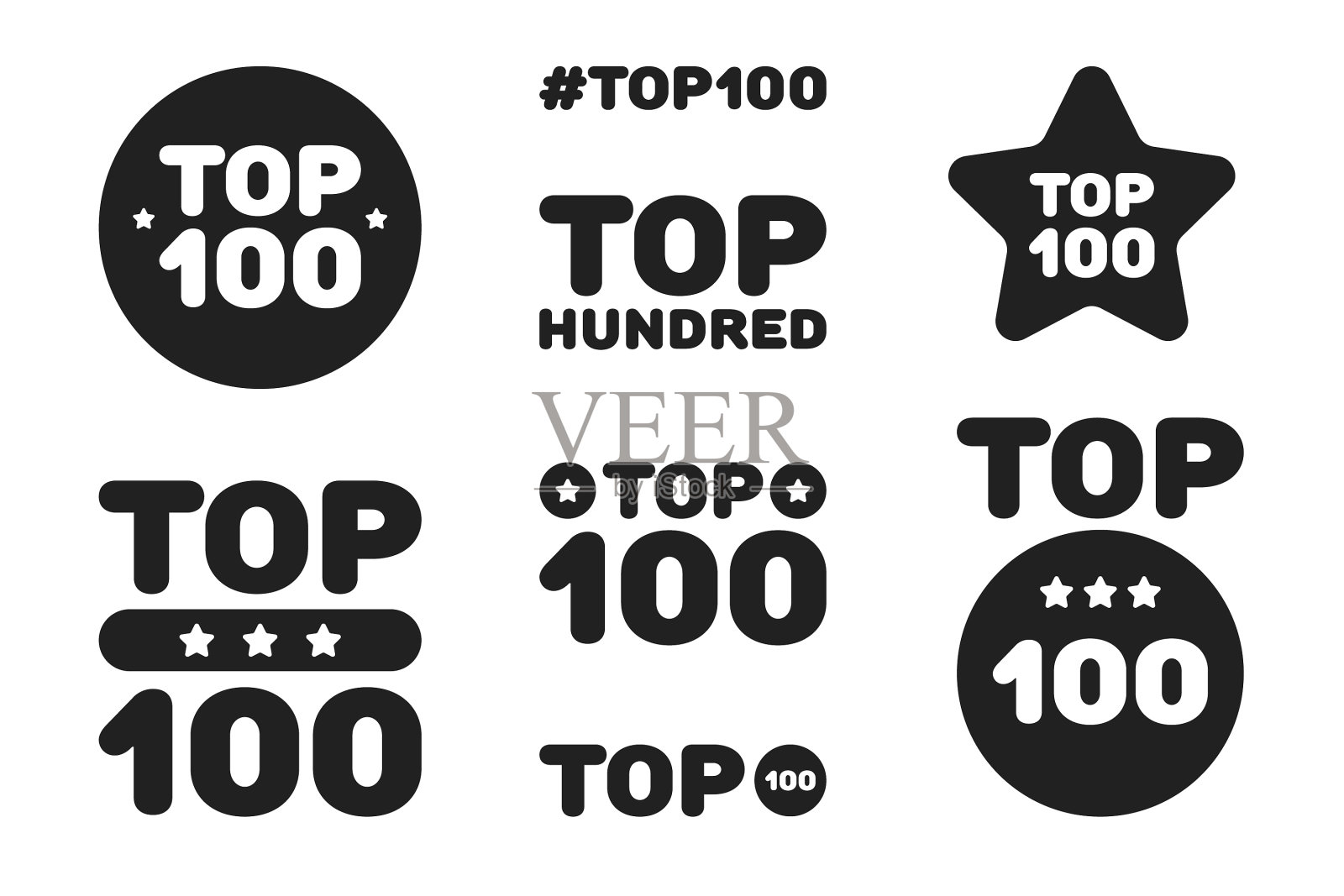 top100 100黑白图标集图标素材