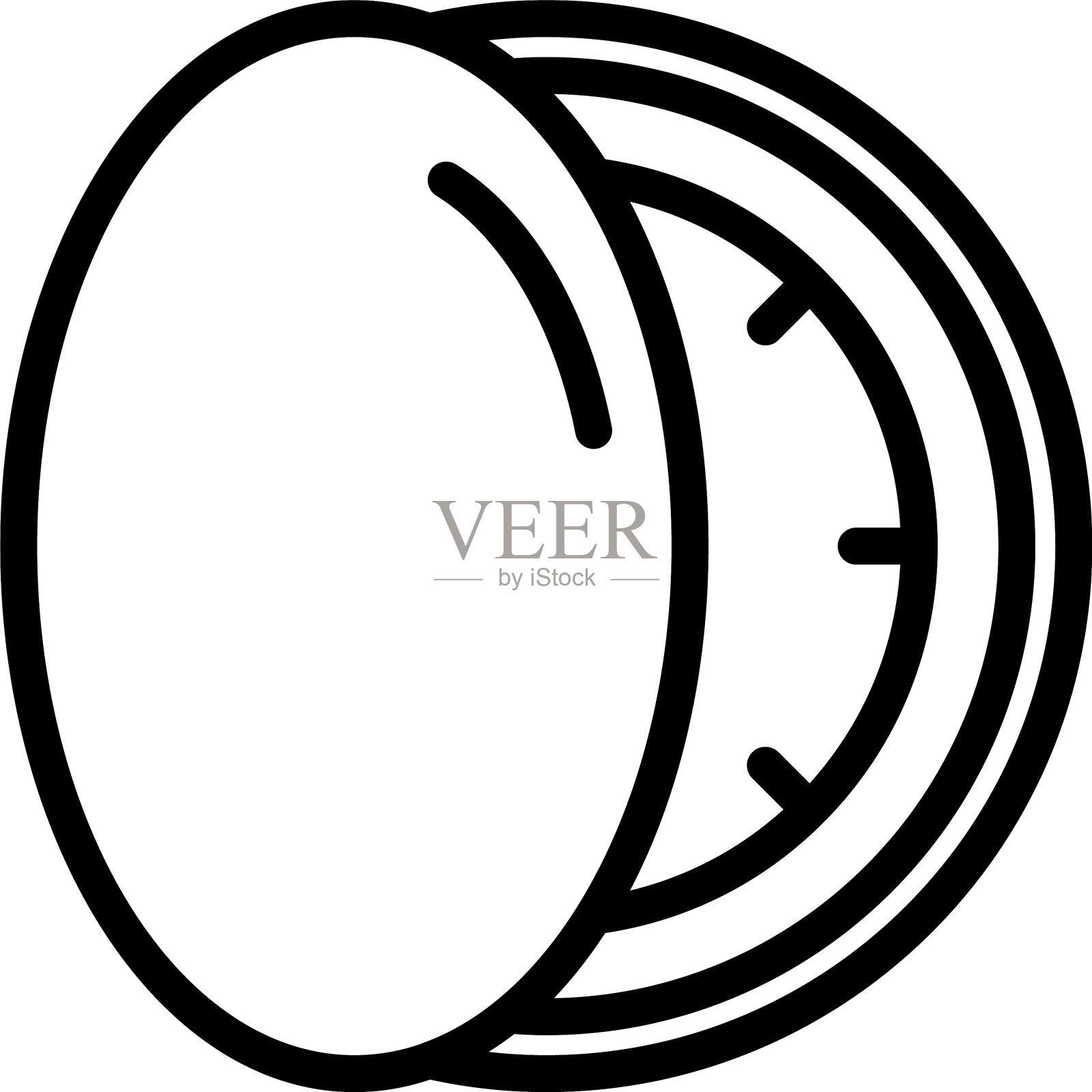 黄金便携手表图标轮廓风格插画图片素材