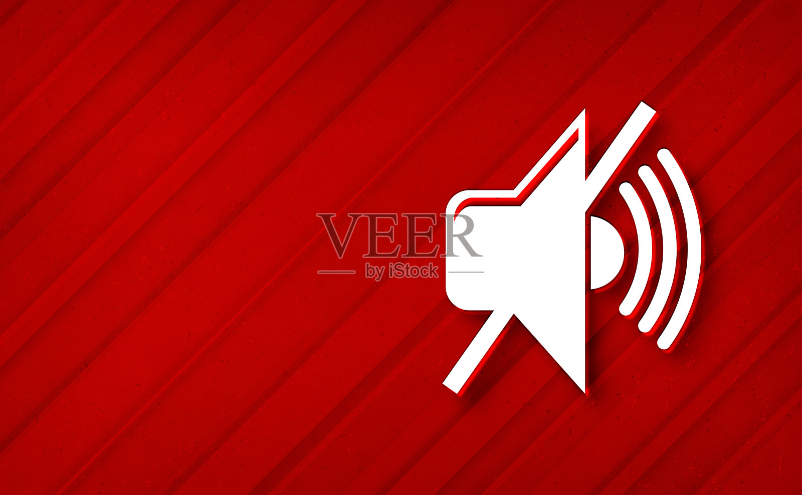 静音音量图标梦幻抽象红色背景对角线条纹线插图设计插画图片素材
