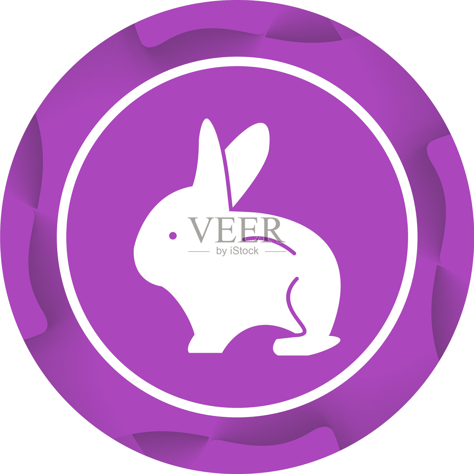 独特的兔子字形图标插画图片素材