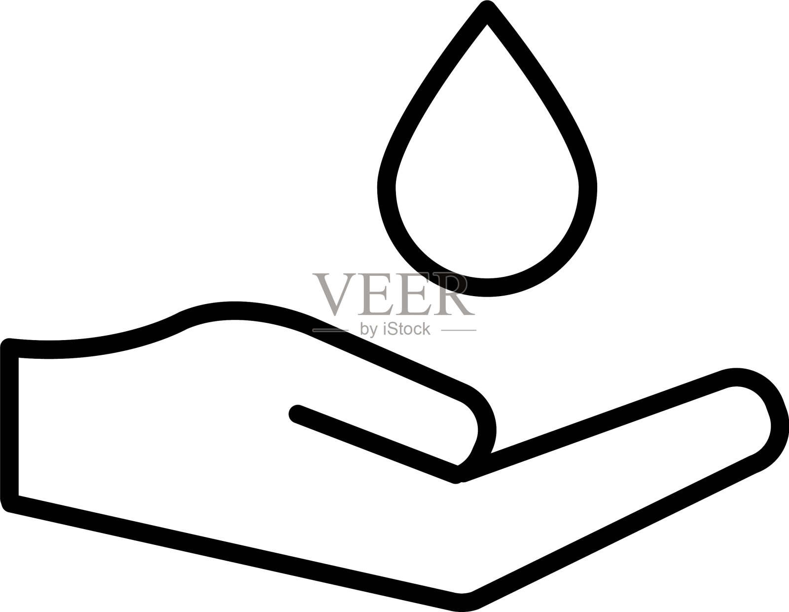 孤立的手与drop line风格的图标插画图片素材