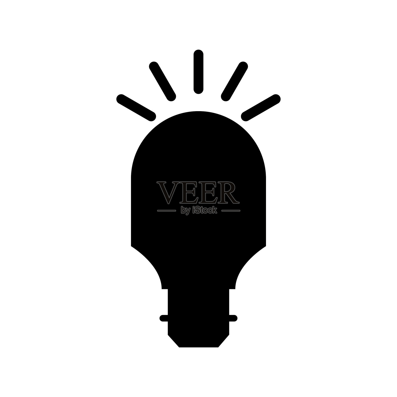 独特的灯泡字形图标图标素材