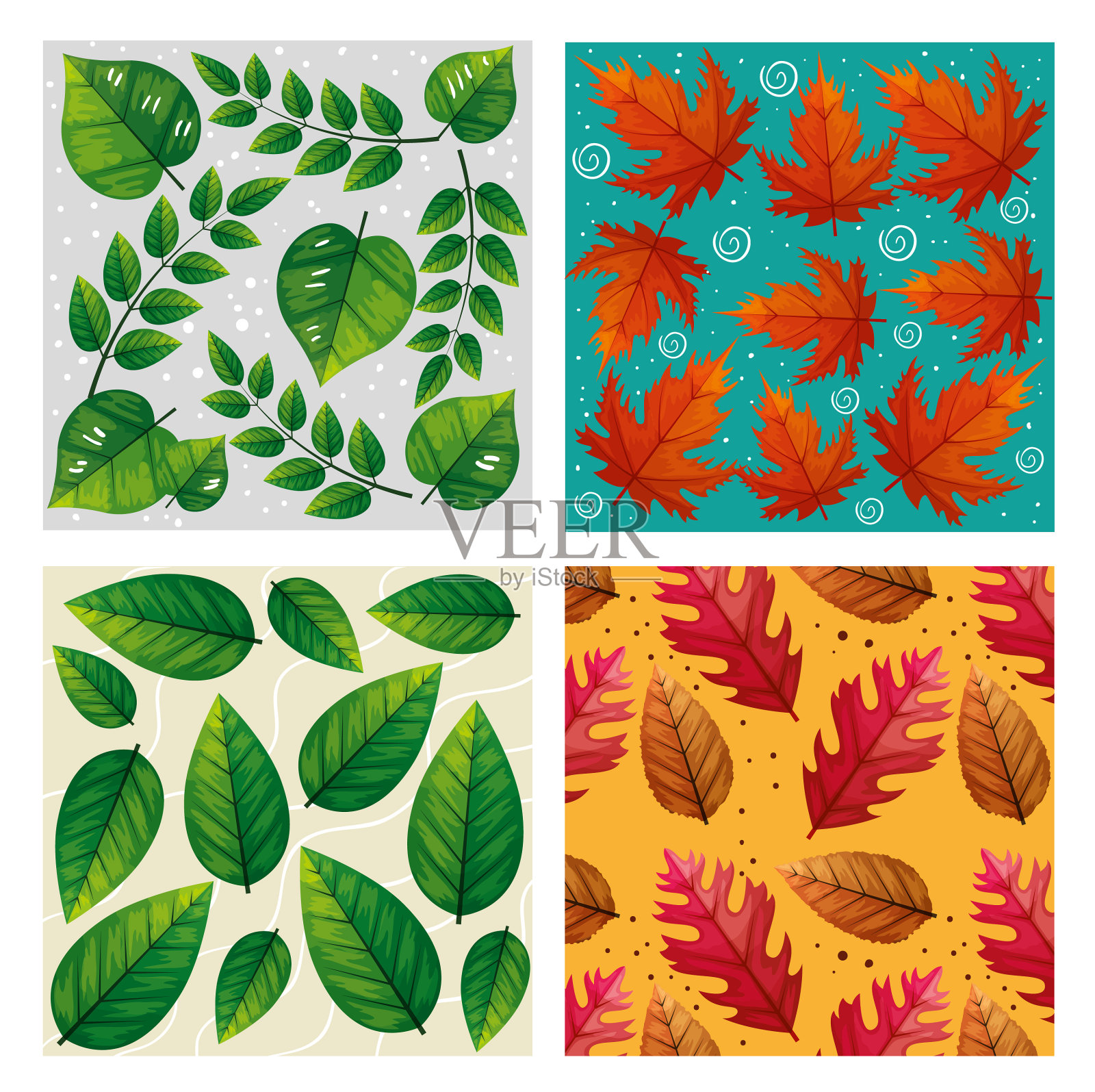 设置背景叶自然图标素材