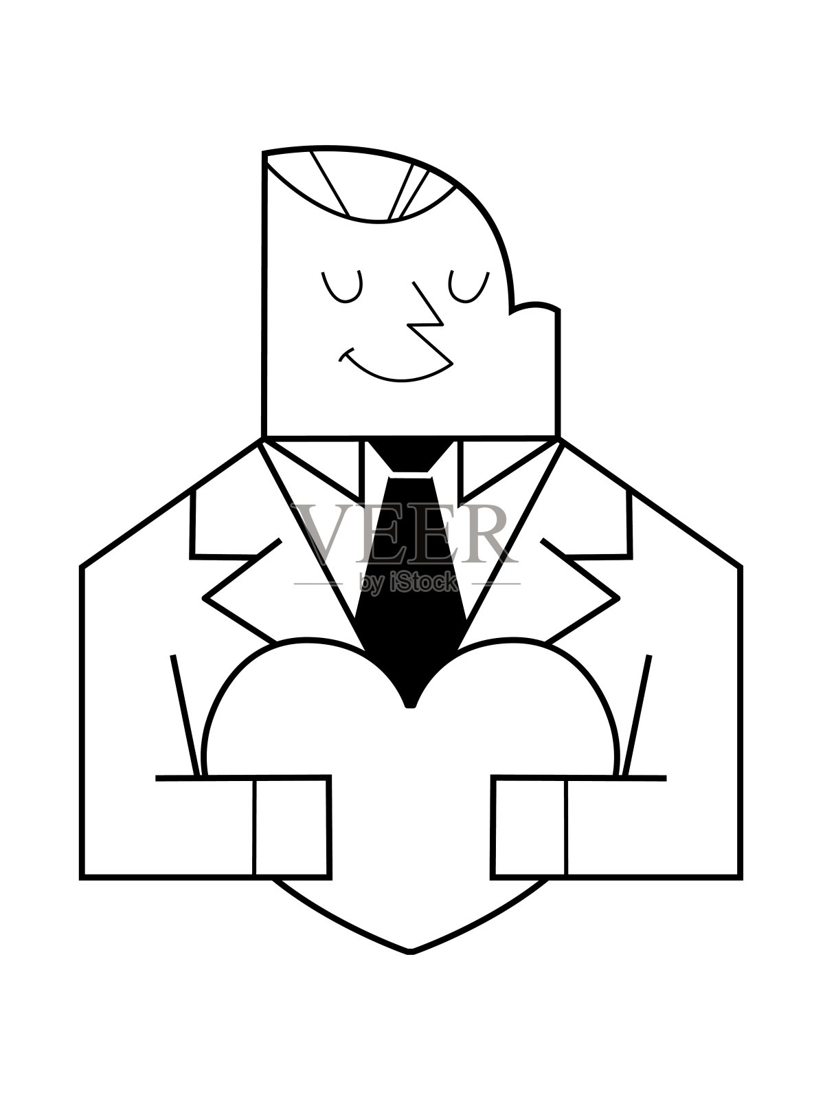 医生捧着心,矢量插图设计元素图片